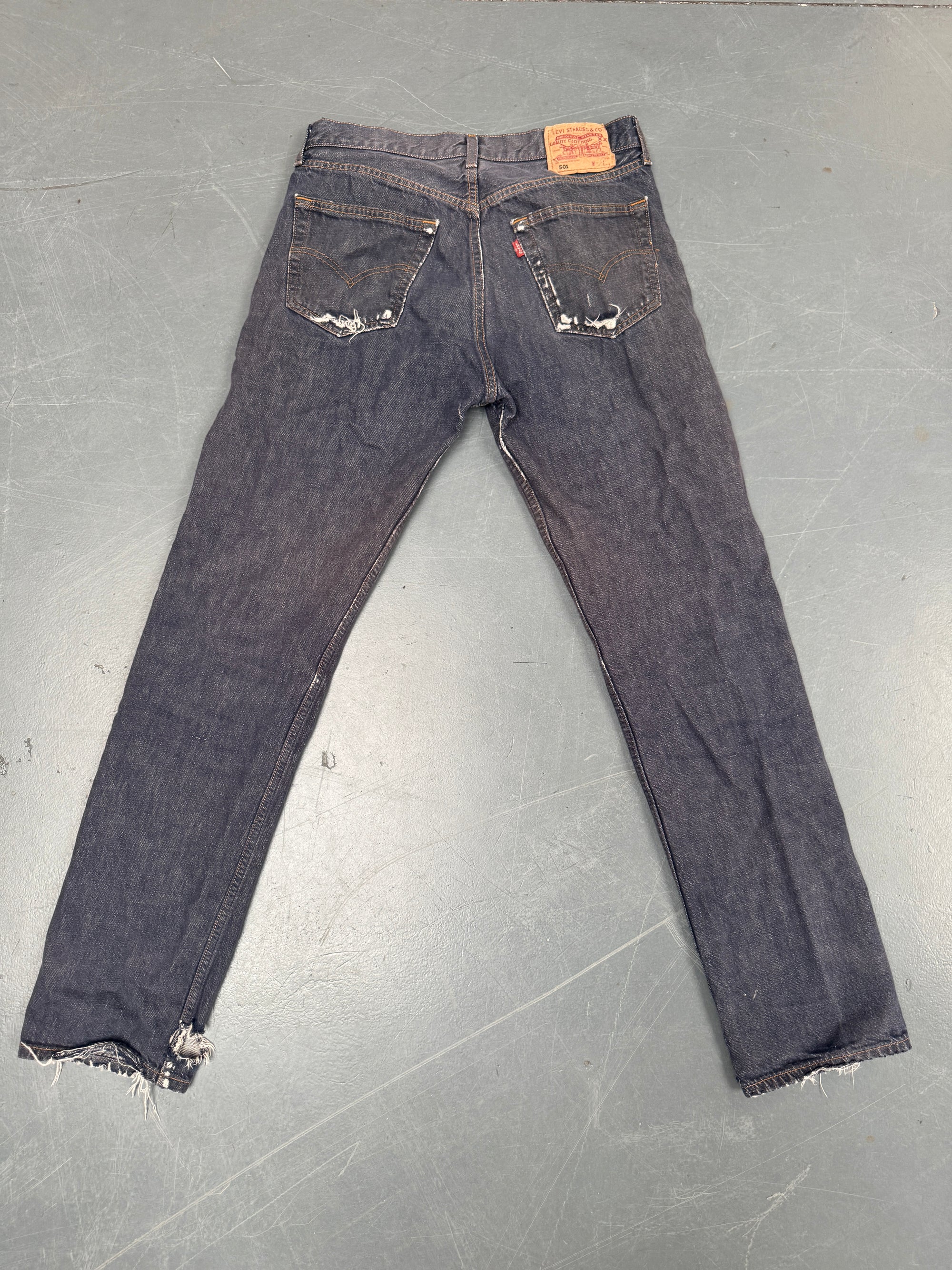 Mens Levis 501 Regular Fit Vintage Jean - W 30 L 32 - Slate Grey