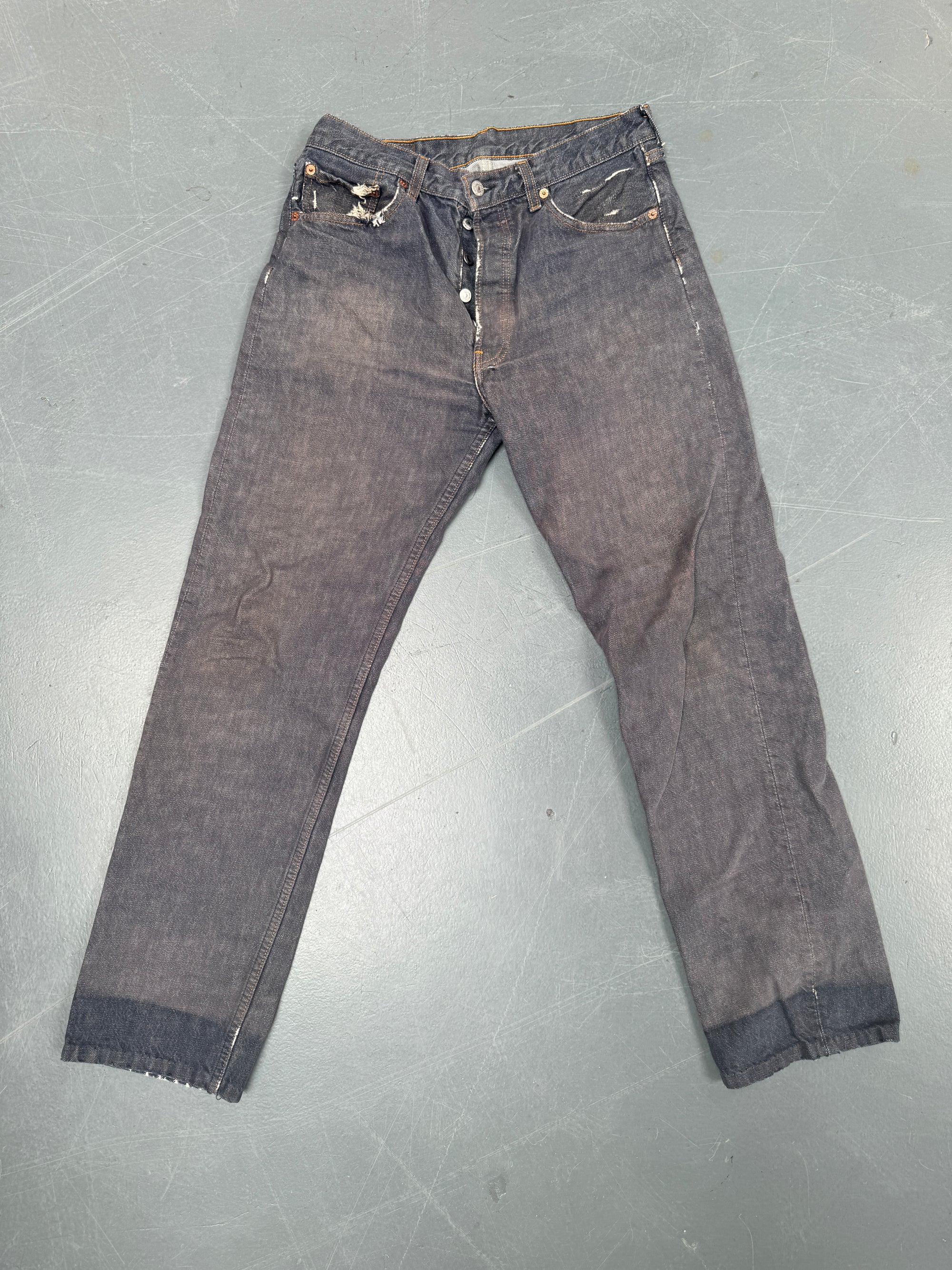 Mens Levis 501 Regular Fit Vintage Jean - W 30 L 29 - Slate Grey SL240