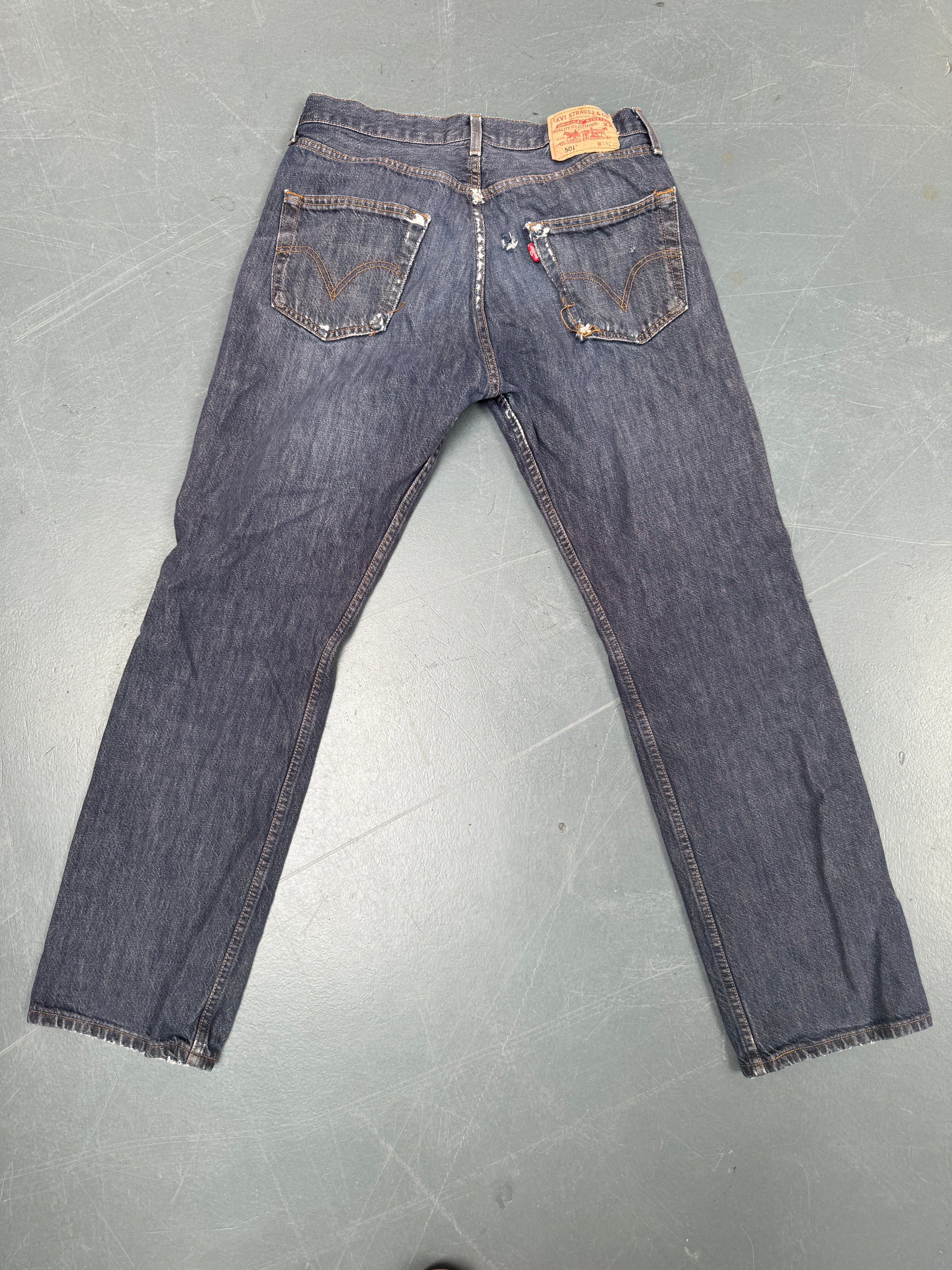 Mens Levis 501 Regular Fit Vintage Jean - W 28 L 30 - Slate Grey SL241