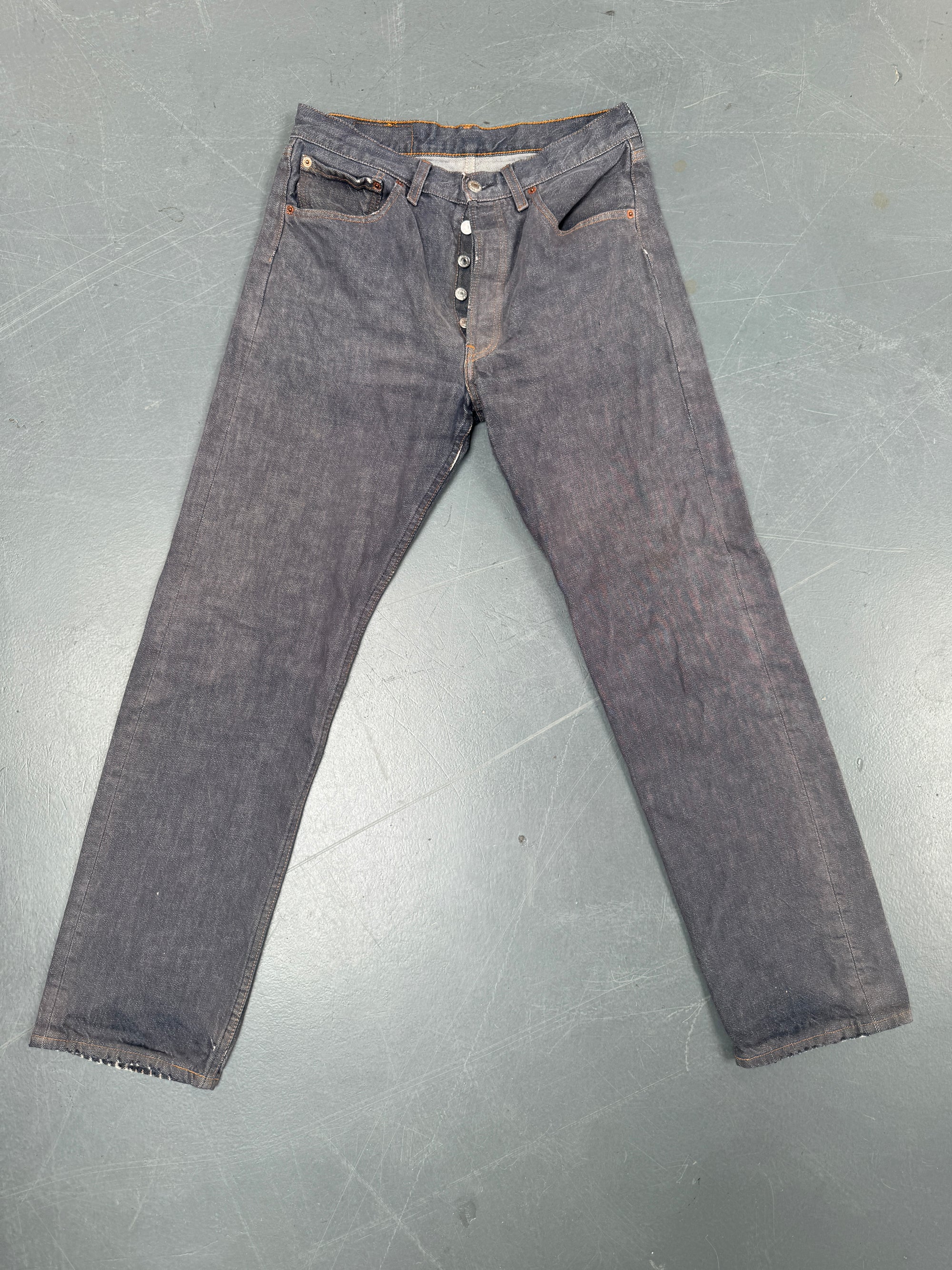 Mens Levis 501 Regular Fit Vintage Jean - W 29 L 30 - Slate Grey SL242