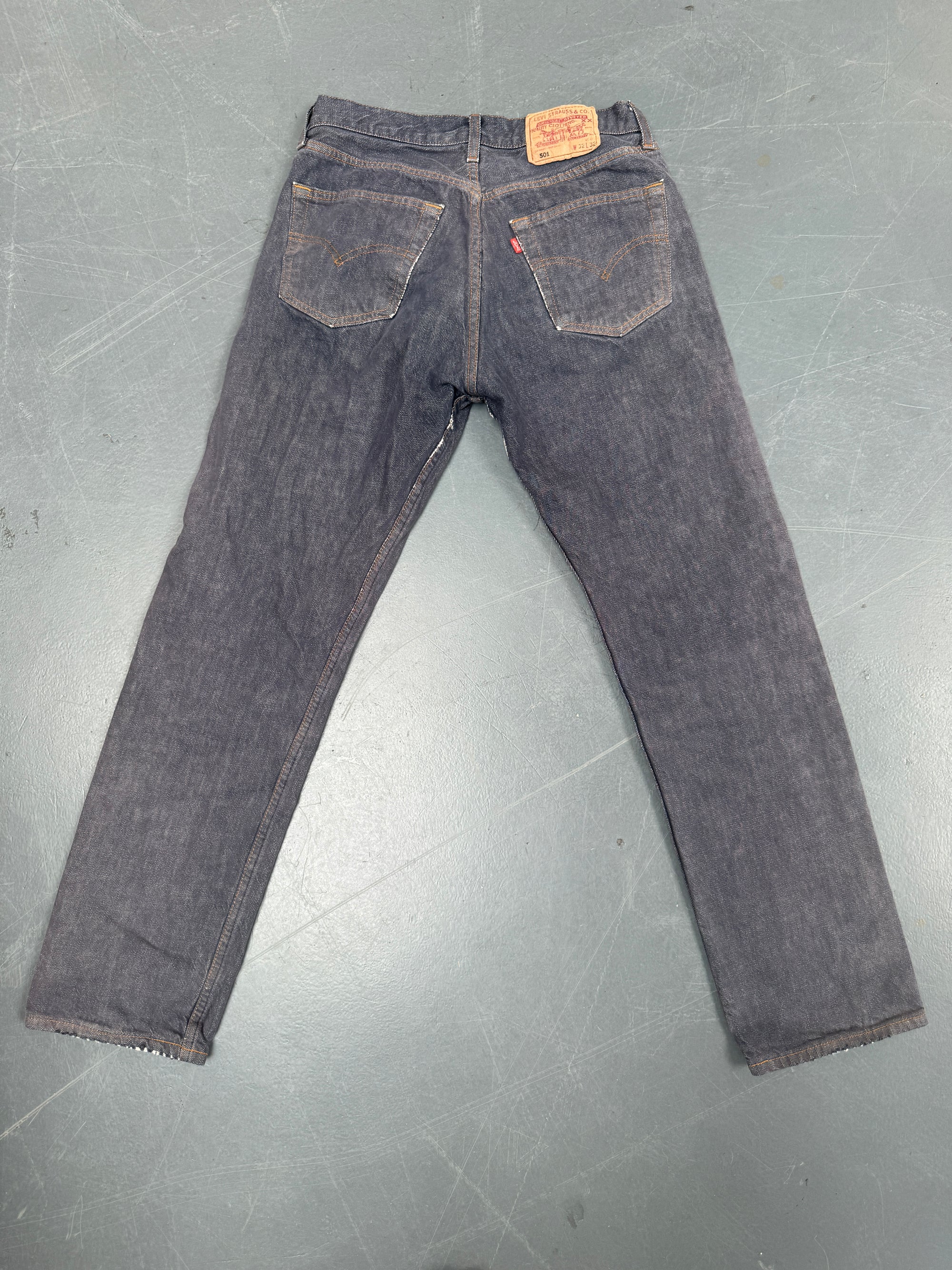 Mens Levis 501 Regular Fit Vintage Jean - W 29 L 30 - Slate Grey SL242
