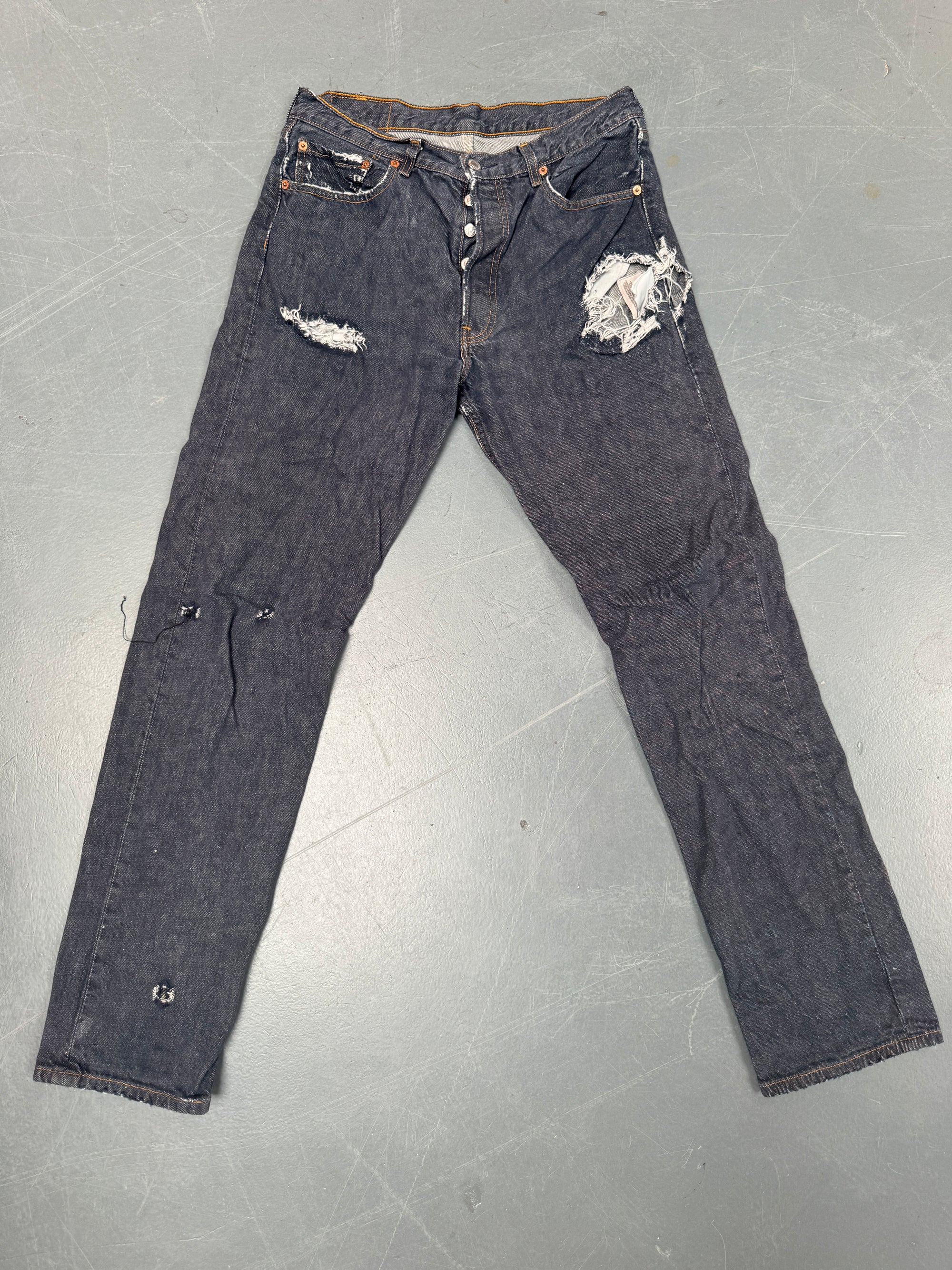Mens Levis 501 Regular Fit Vintage Jean - W 30 L 33 - Slate Grey SL243