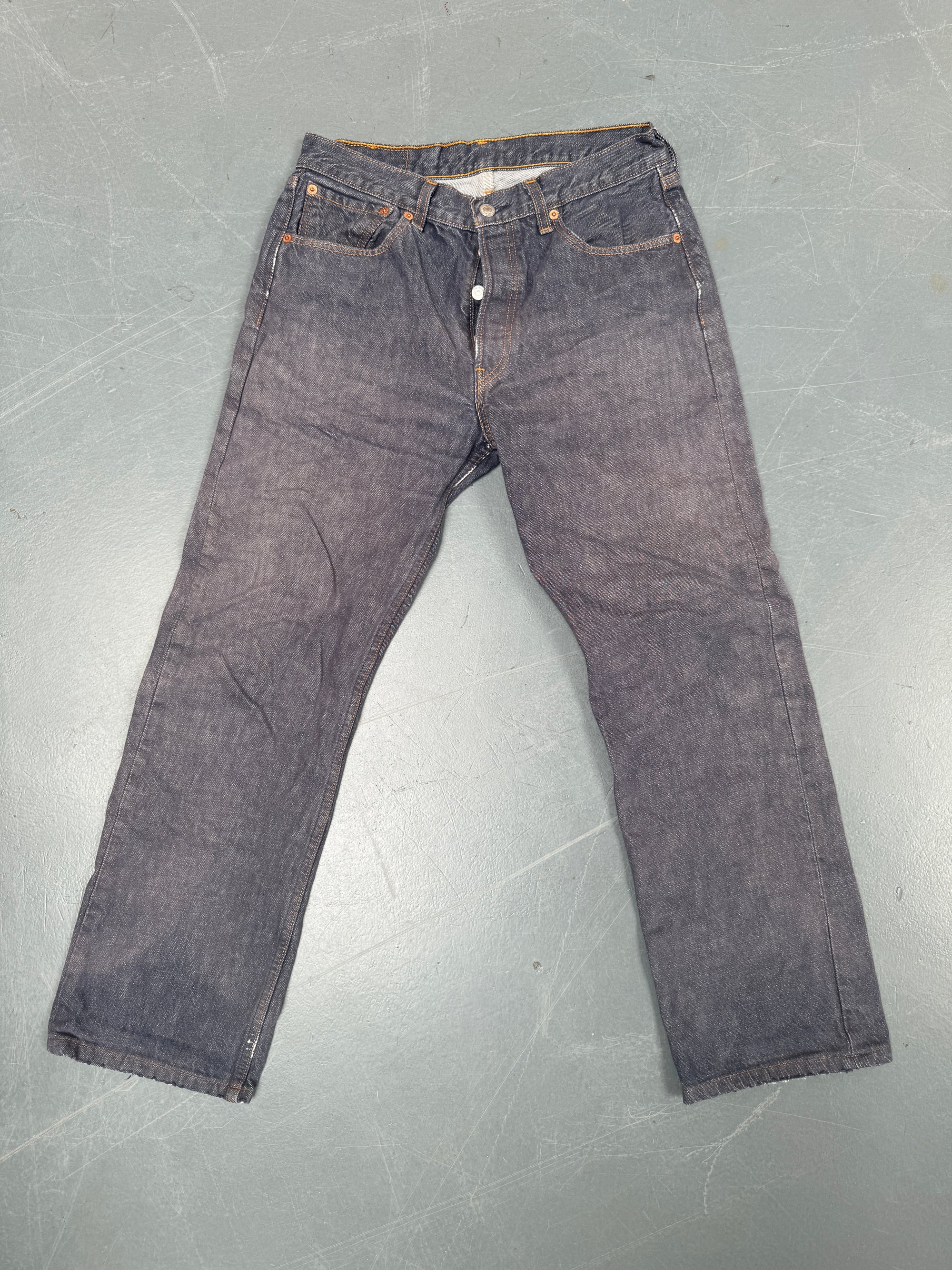 Mens Levis 501 Regular Fit Vintage Jean - W 28 L 27 - Slate Grey SL244