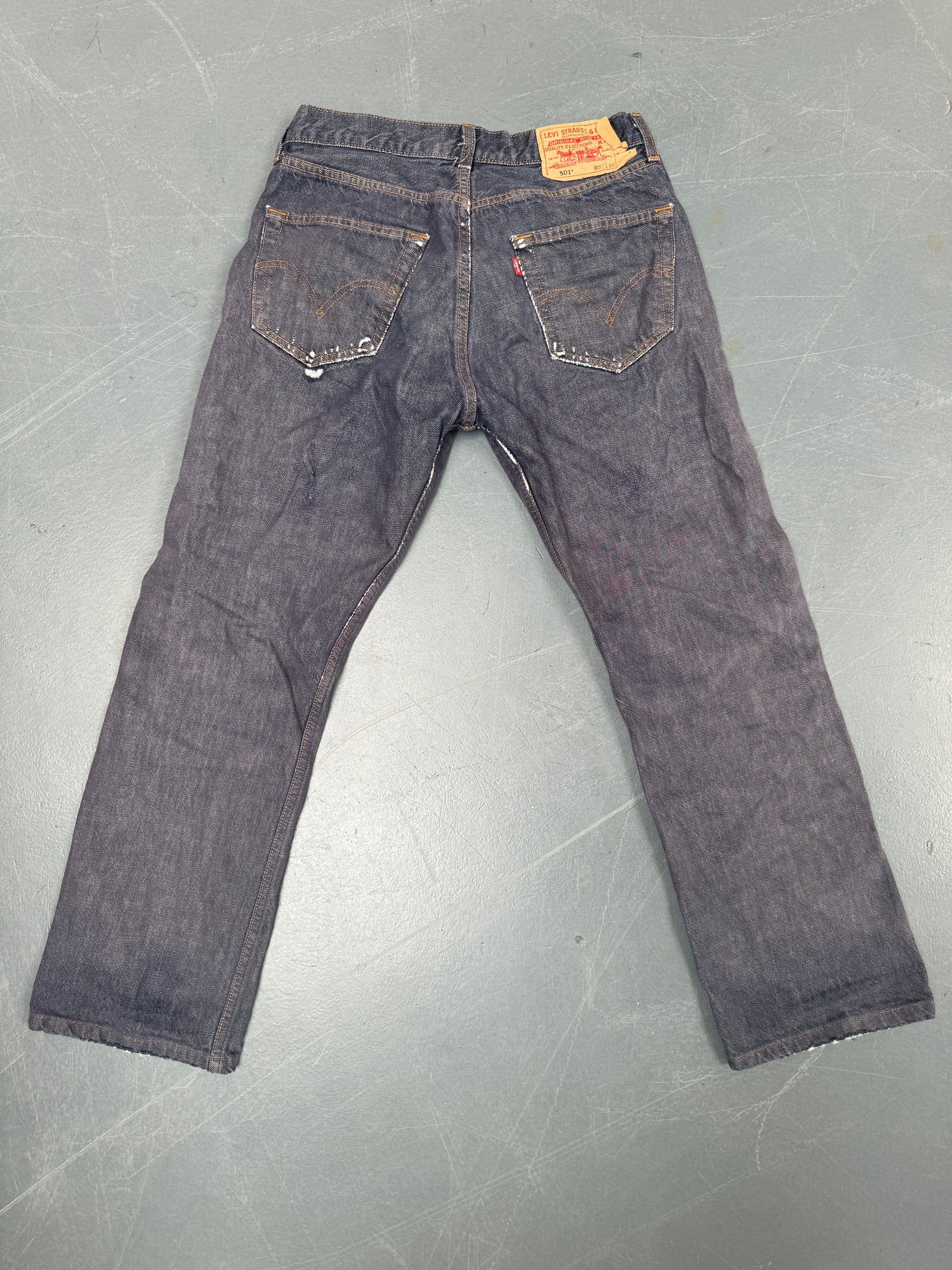 Mens Levis 501 Regular Fit Vintage Jean - W 28 L 27 - Slate Grey SL244
