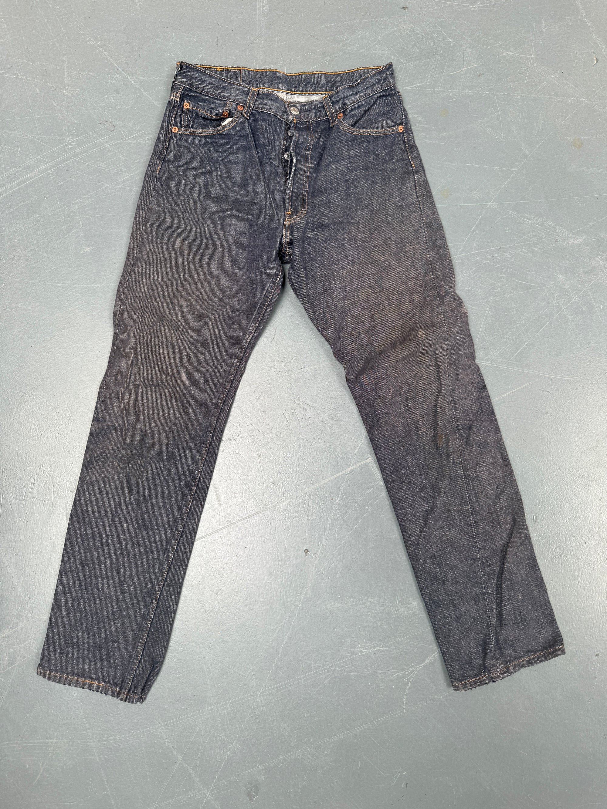 Mens Levis 501 Regular Fit Vintage Jean - W 28 L 30 - Slate Grey SL245
