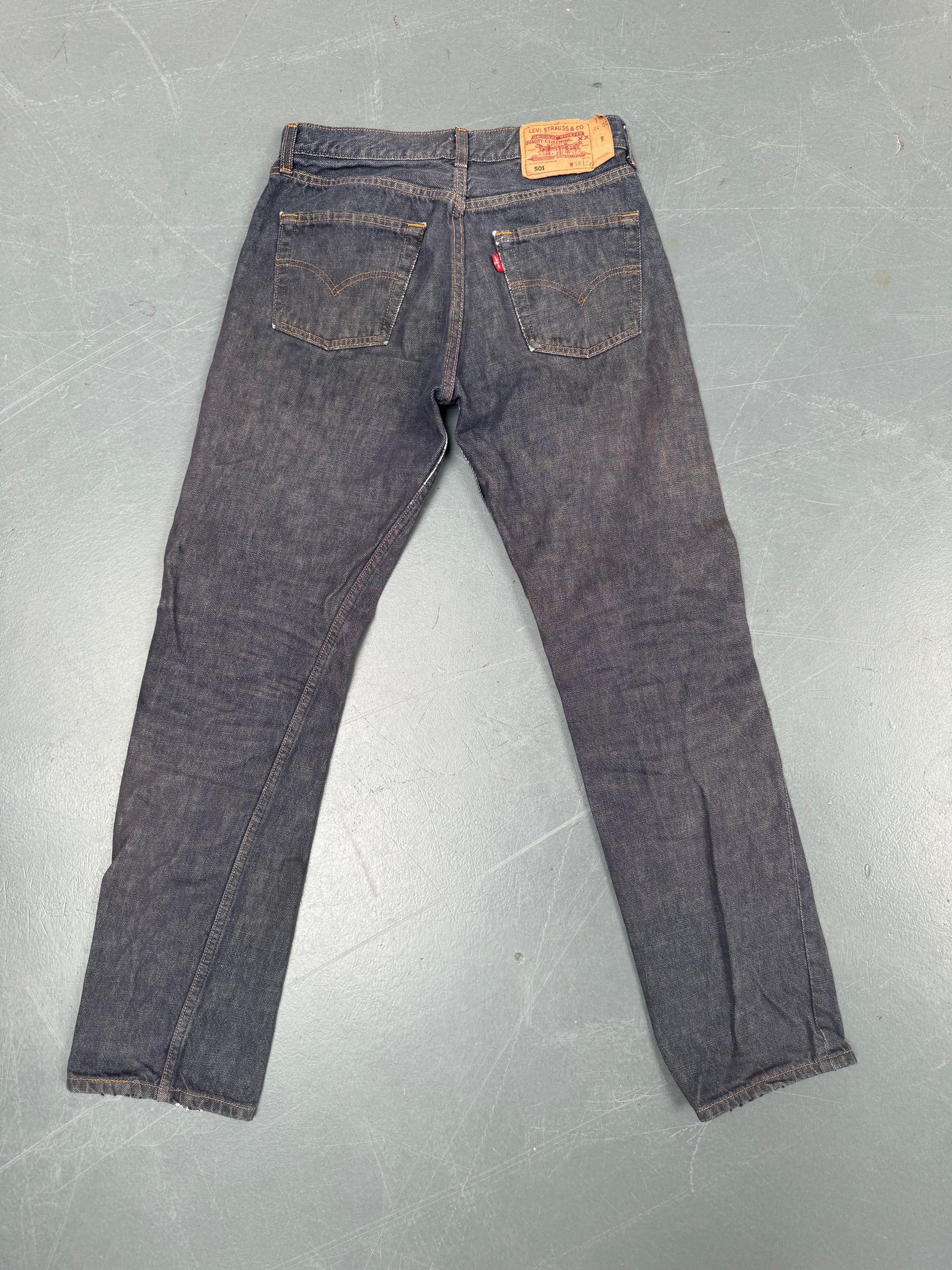 Mens Levis 501 Regular Fit Vintage Jean - W 28 L 30 - Slate Grey SL245