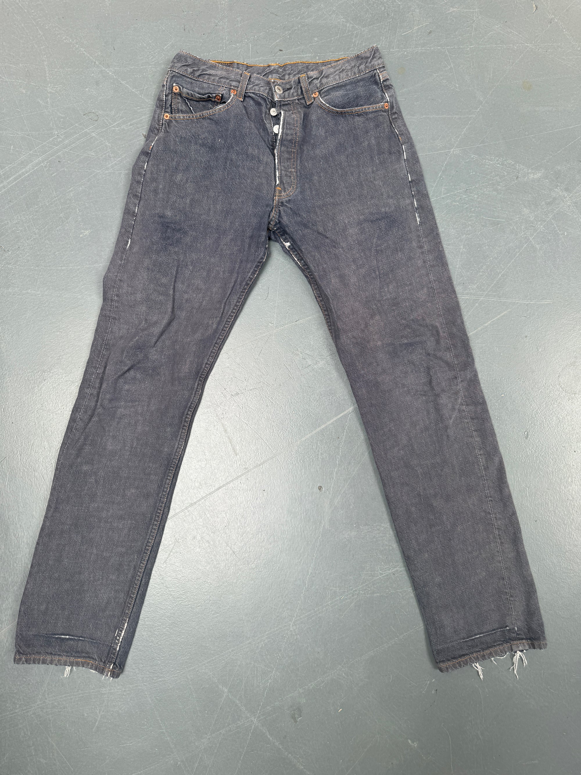 Mens Levis 501 Regular Fit Vintage Jean - W 28 L 33 - Slate Grey SL247