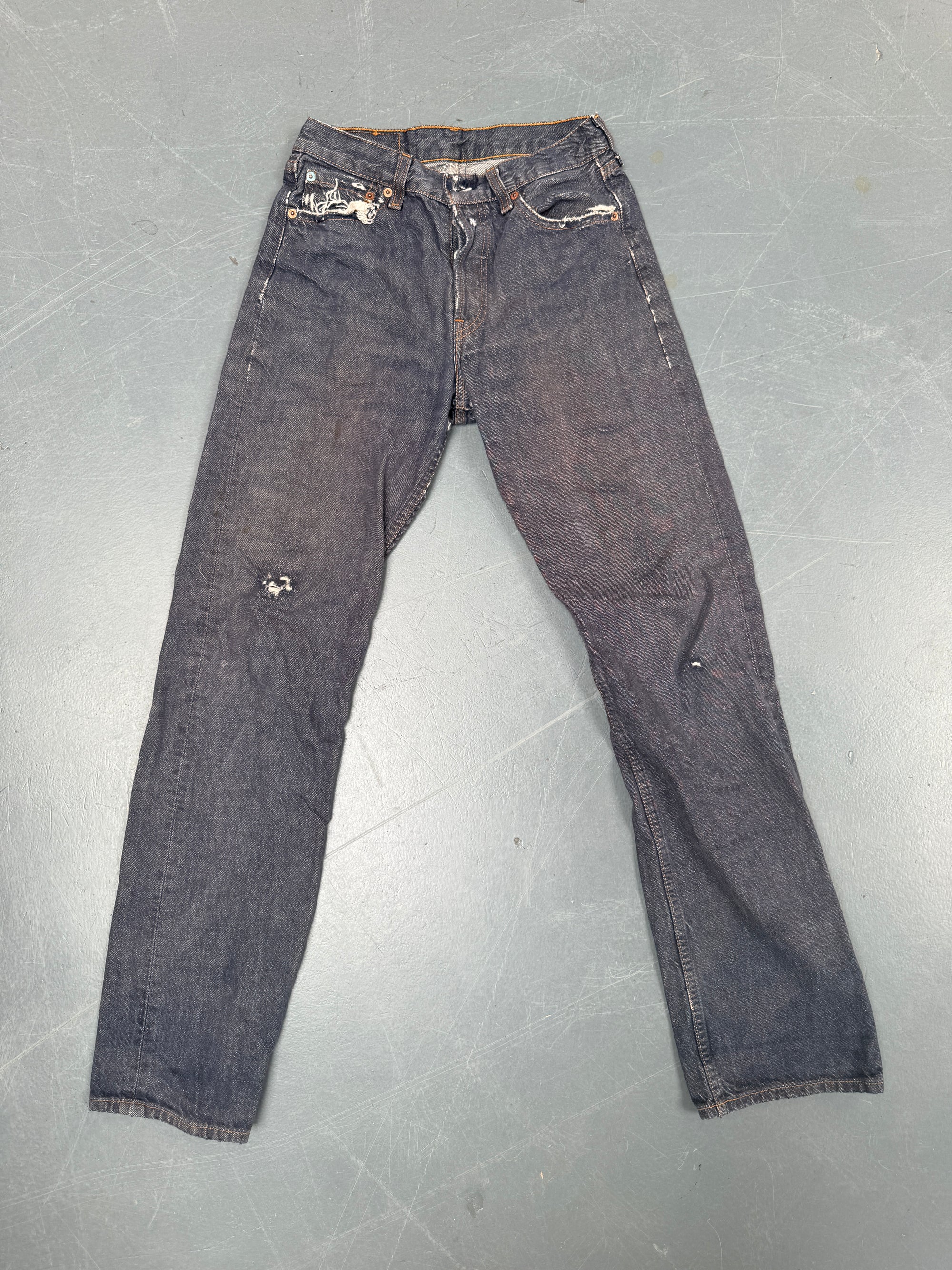 Mens Levis 501 Regular Fit Vintage Jean - W 26 L 32 - Slate Grey SL248