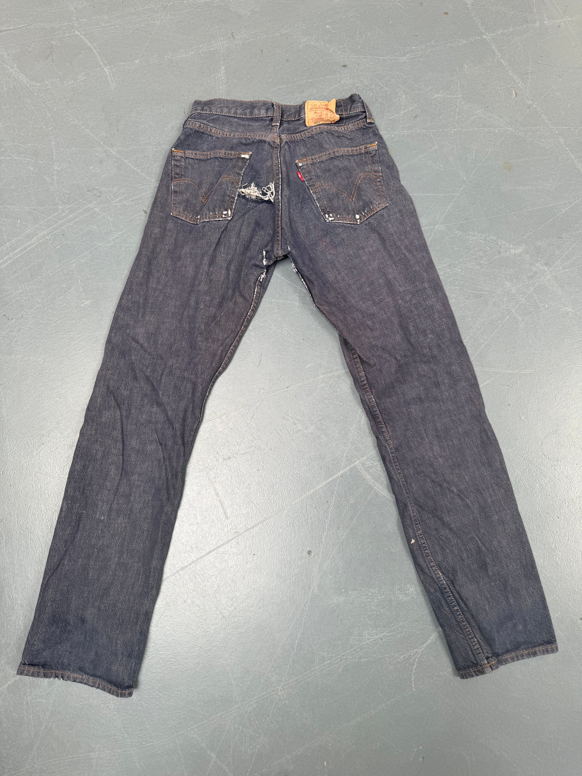Mens Levis 501 Regular Fit Vintage Jean - W 26 L 32 - Slate Grey SL248