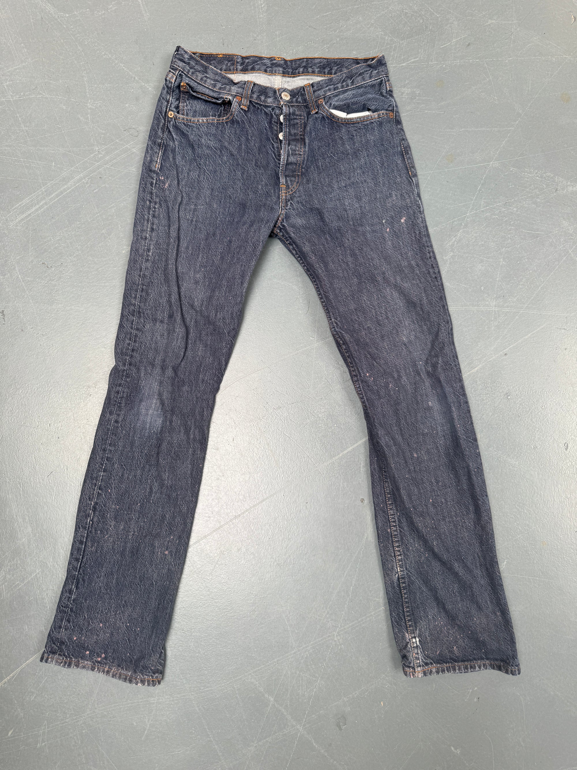 Mens Levis 501 Regular Fit Vintage Jean - W 28 L 32 - Slate Grey SL249