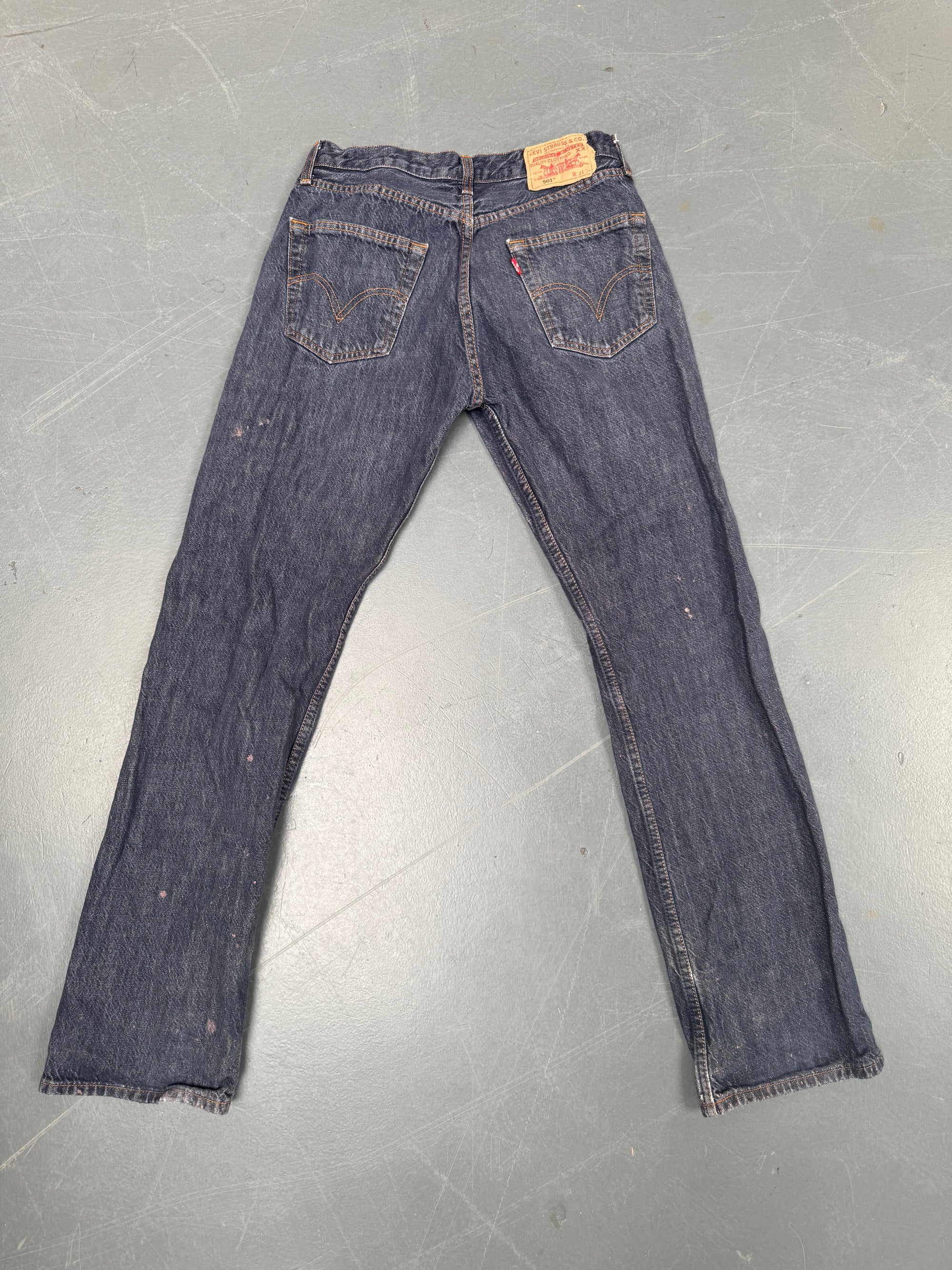 Mens Levis 501 Regular Fit Vintage Jean - W 28 L 32 - Slate Grey SL249