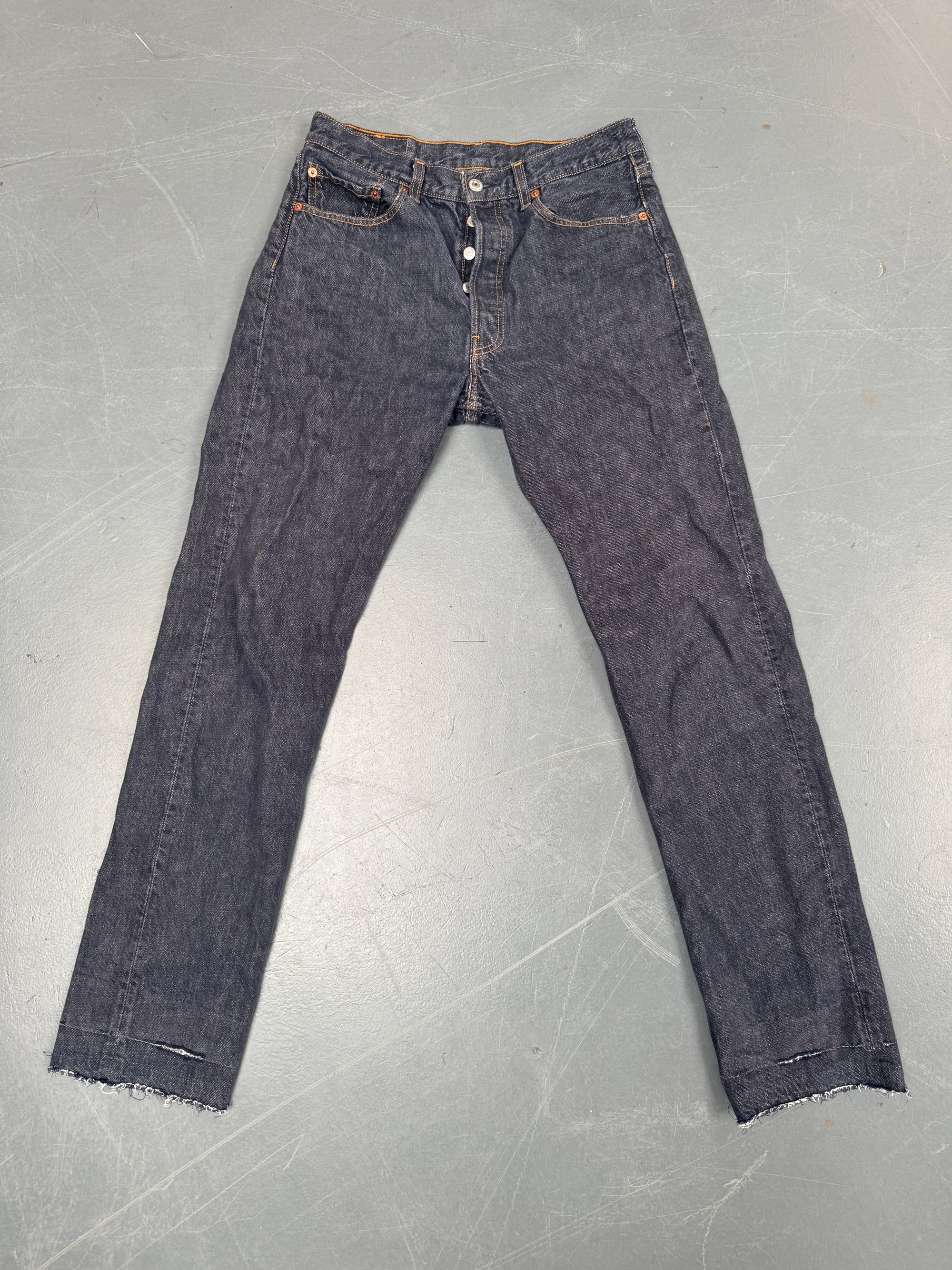 Mens Levis 501 Regular Fit Vintage Jean - W 28 L 32 - Slate Grey