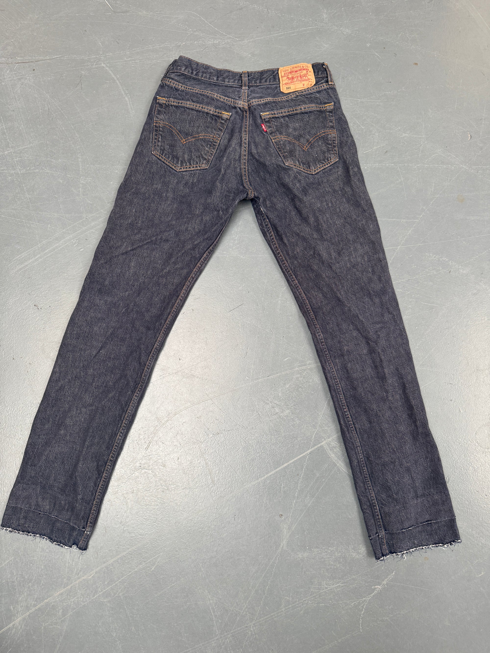 Mens Levis 501 Regular Fit Vintage Jean - W 28 L 32 - Slate Grey