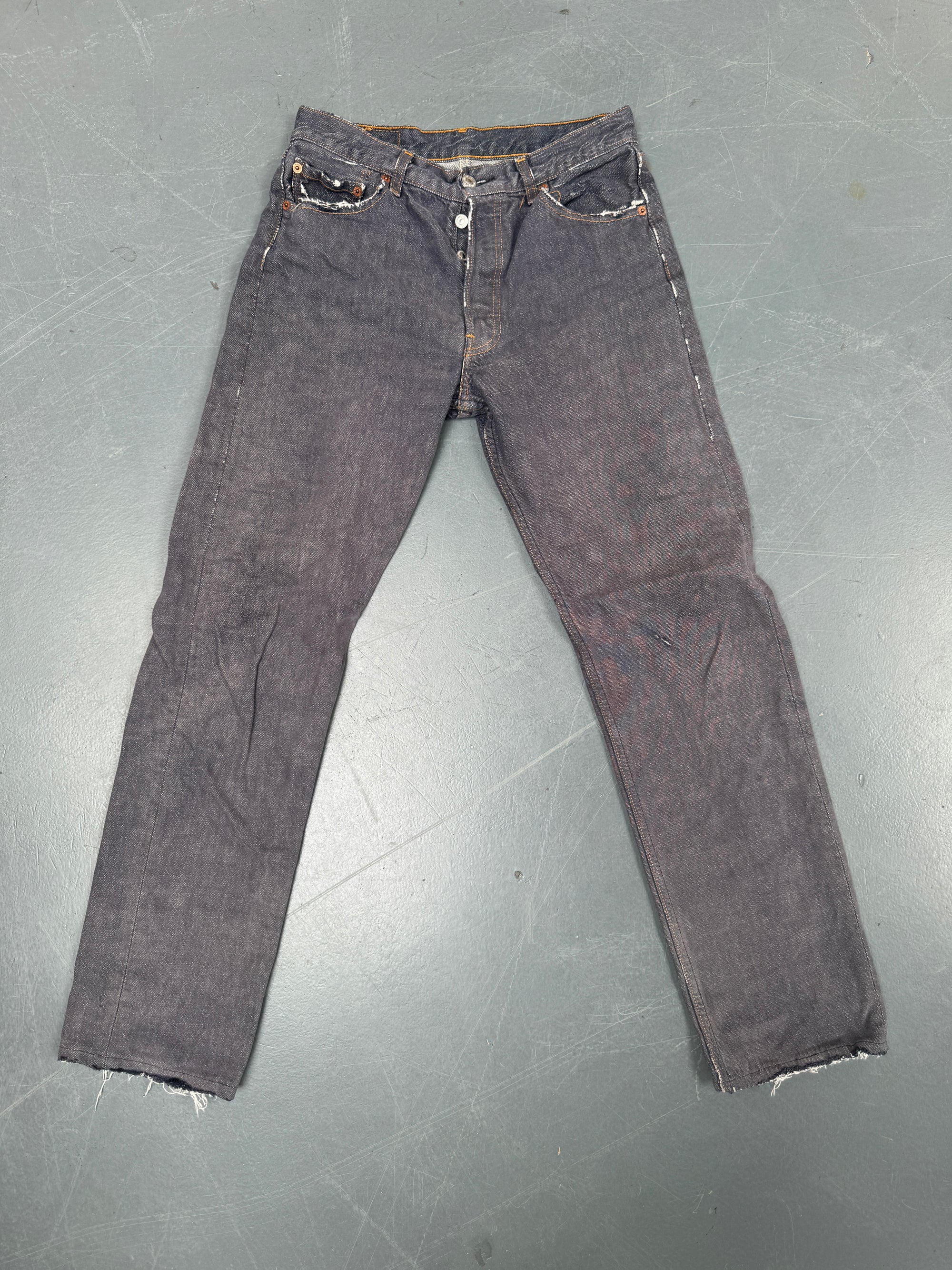 Mens Levis 501 Regular Fit Vintage Jean - W 26 L 30 - Slate Grey SL250