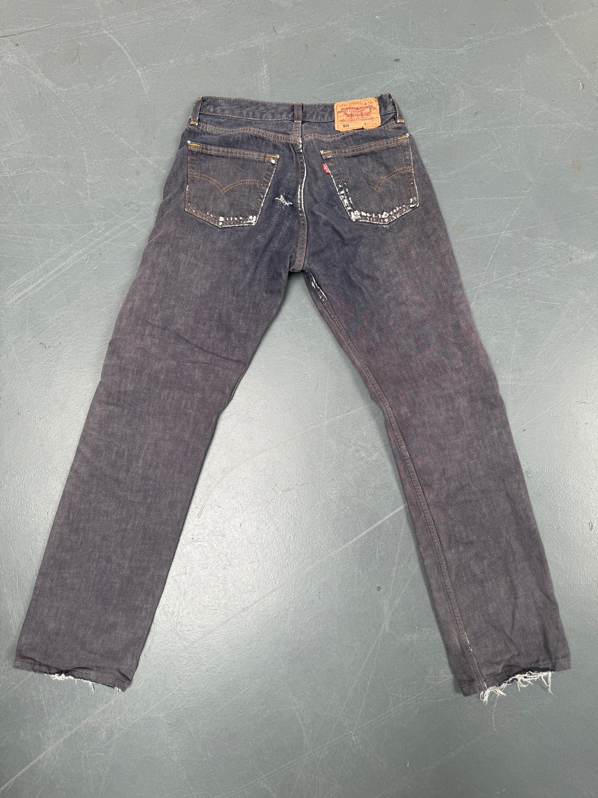 Mens Levis 501 Regular Fit Vintage Jean - W 26 L 30 - Slate Grey SL250
