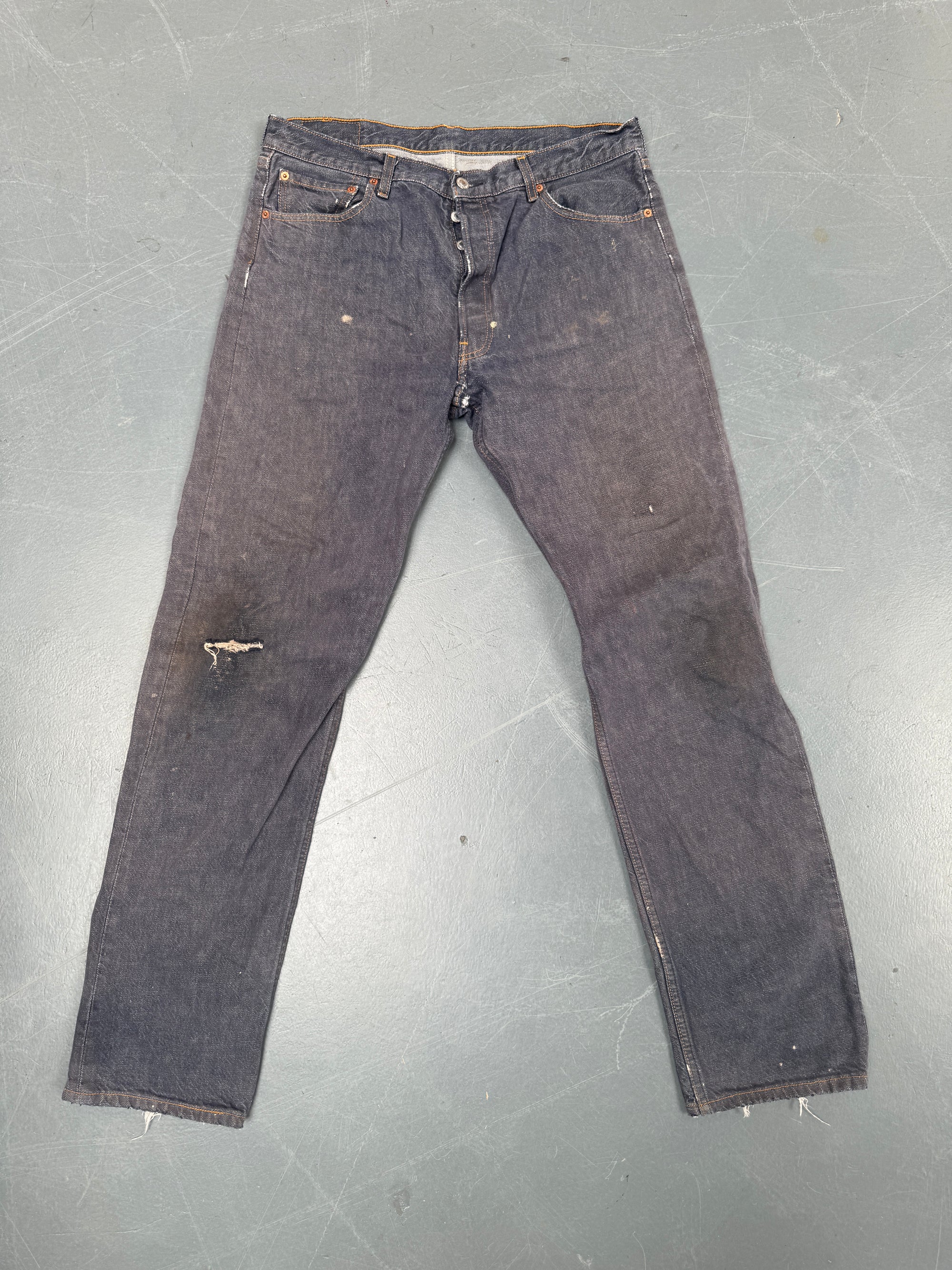 Mens Levis 501 Regular Fit Vintage Jean - W 32 L 33 - Slate Grey SL251