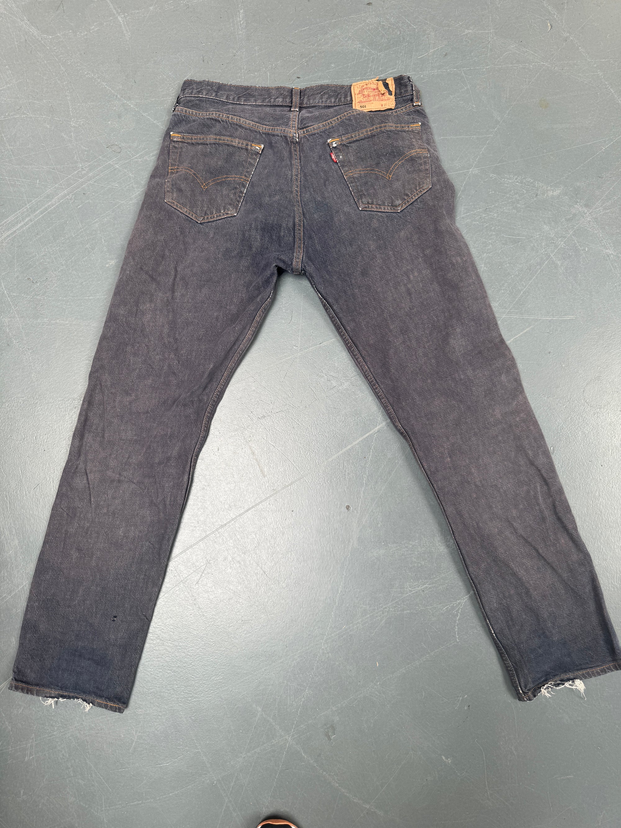 Mens Levis 501 Regular Fit Vintage Jean - W 32 L 33 - Slate Grey SL251