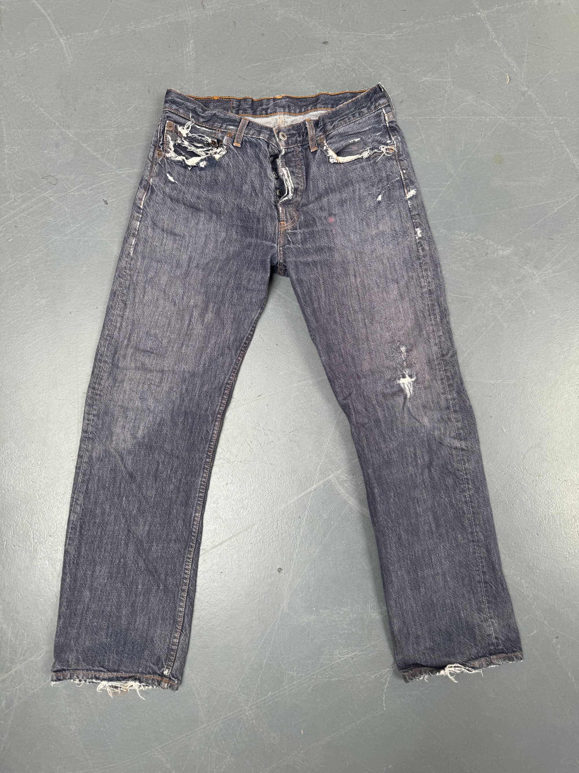 Mens Levis 501 Regular Fit Vintage Jean - W 30 L 29 - Slate Grey SL252