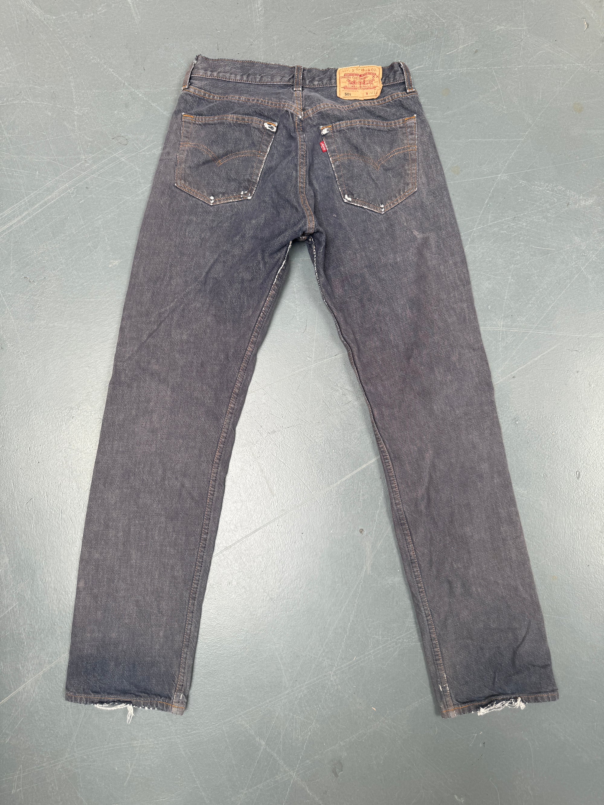 Mens Levis 501 Regular Fit Vintage Jean - W 28 L 32 - Slate Grey SL253