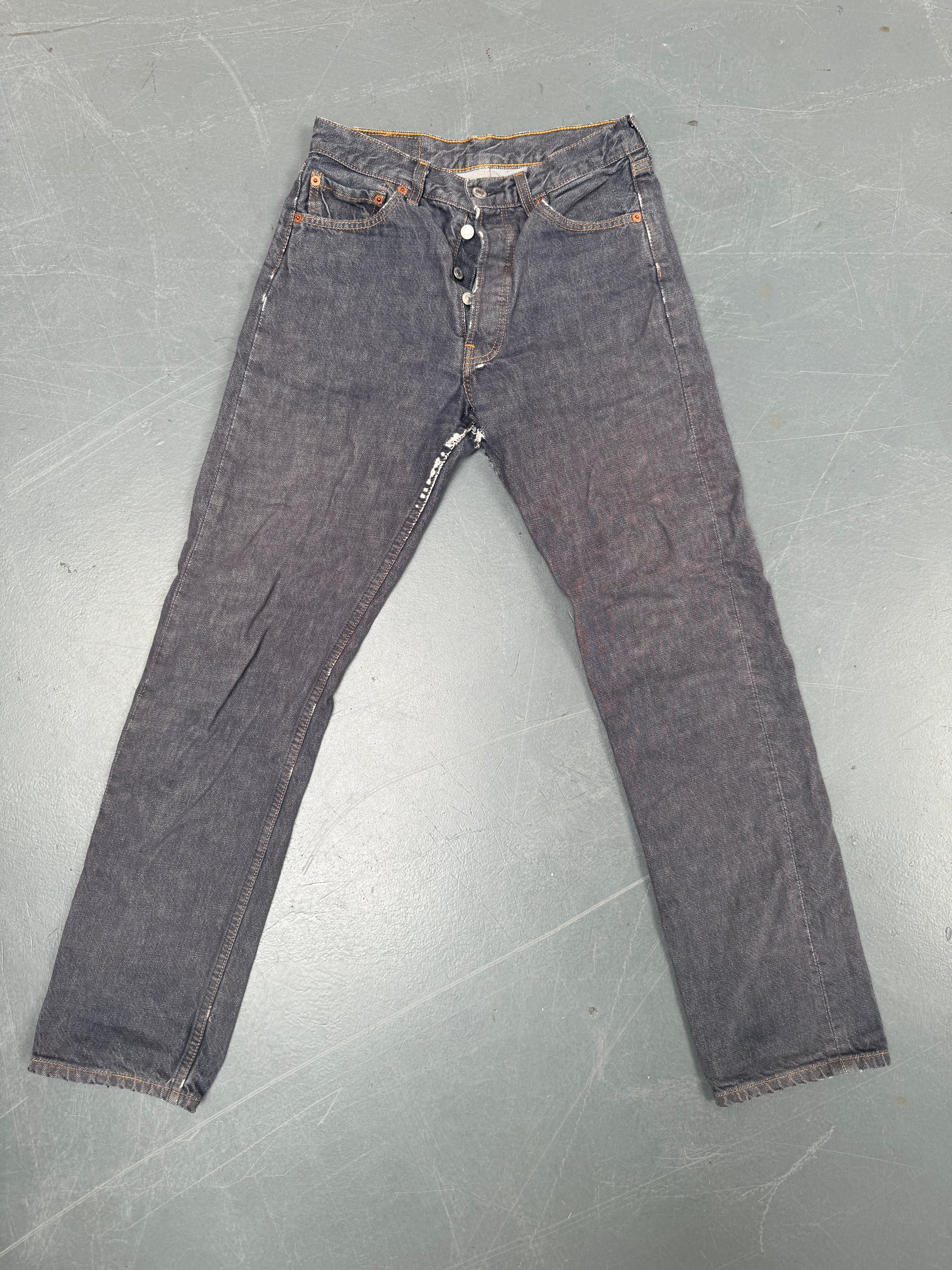 Mens Levis 501 Regular Fit Vintage Jean - W 26 L 30 - Slate Grey SL254
