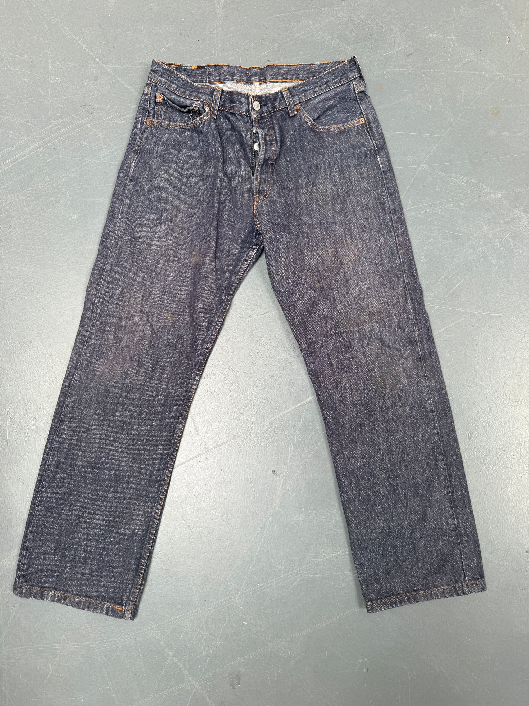 Mens Levis 501 Regular Fit Vintage Jean - W 30 L 29 - Slate Grey SL255