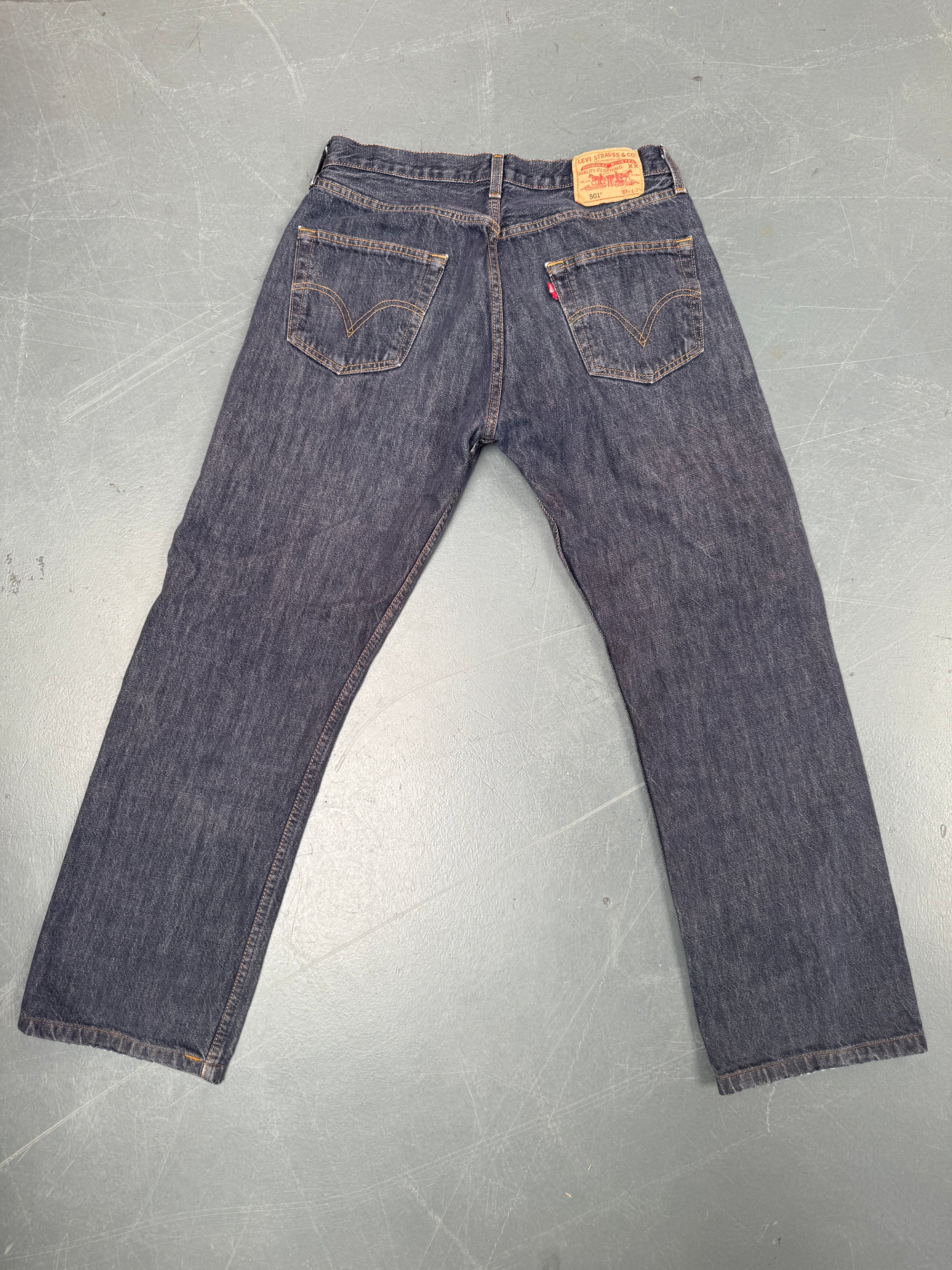 Mens Levis 501 Regular Fit Vintage Jean - W 30 L 29 - Slate Grey SL255