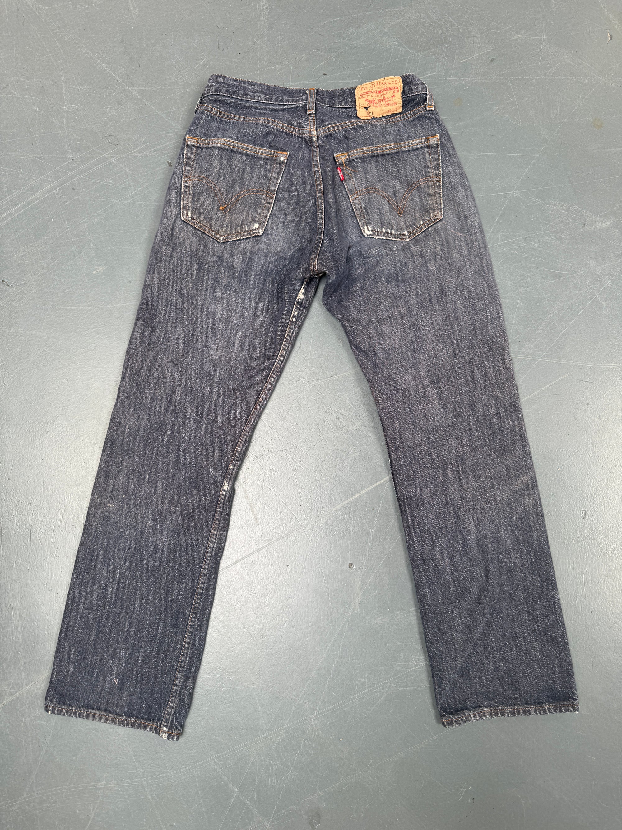 Mens Levis 501 Regular Fit Vintage Jean - W 28 L 29 - Slate Grey SL256