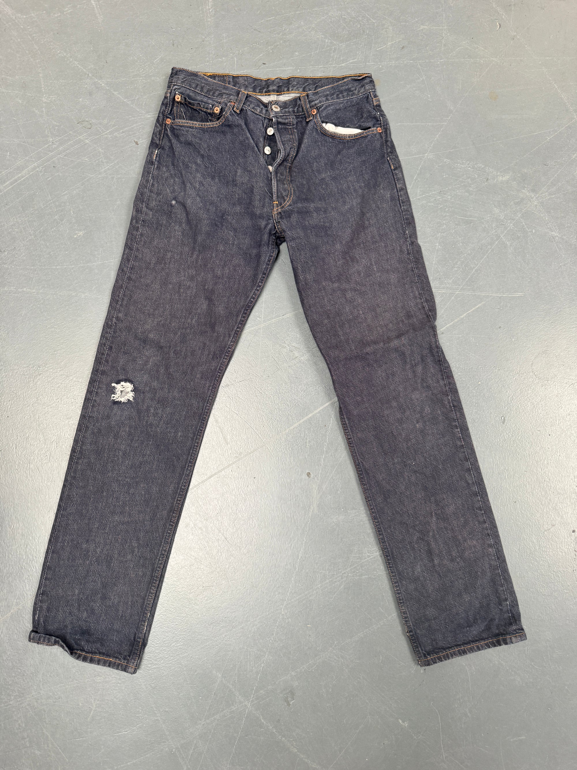 Mens Levis 501 Regular Fit Vintage Jean - W 30 L 32 - Slate Grey SL258
