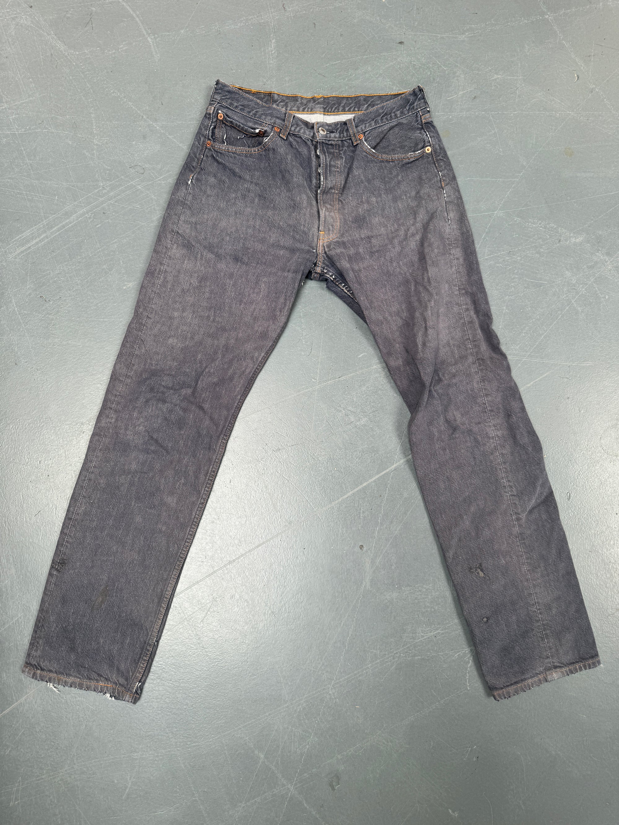 Mens Levis 501 Regular Fit Vintage Jean - W 28 L 31 - Slate Grey SL259
