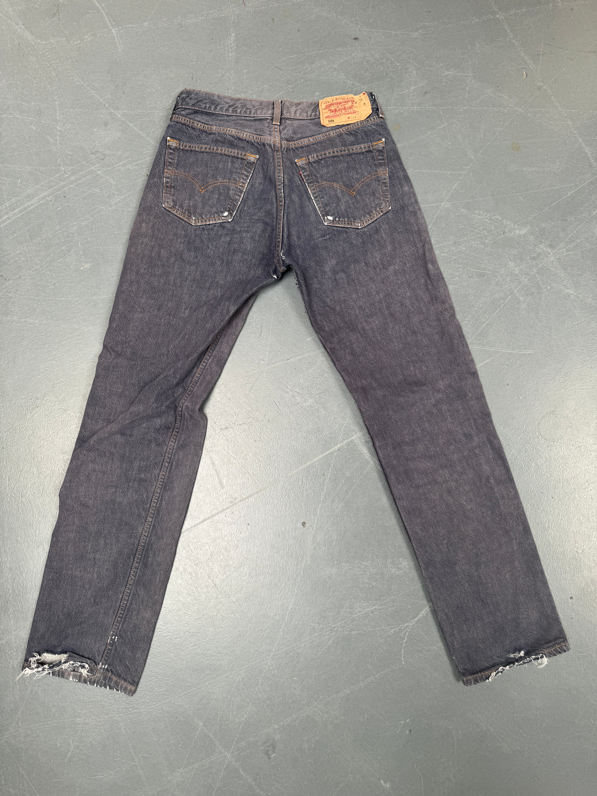 Mens Levis 501 Regular Fit Vintage Jean - W 28 L 31 - Slate Grey SL259