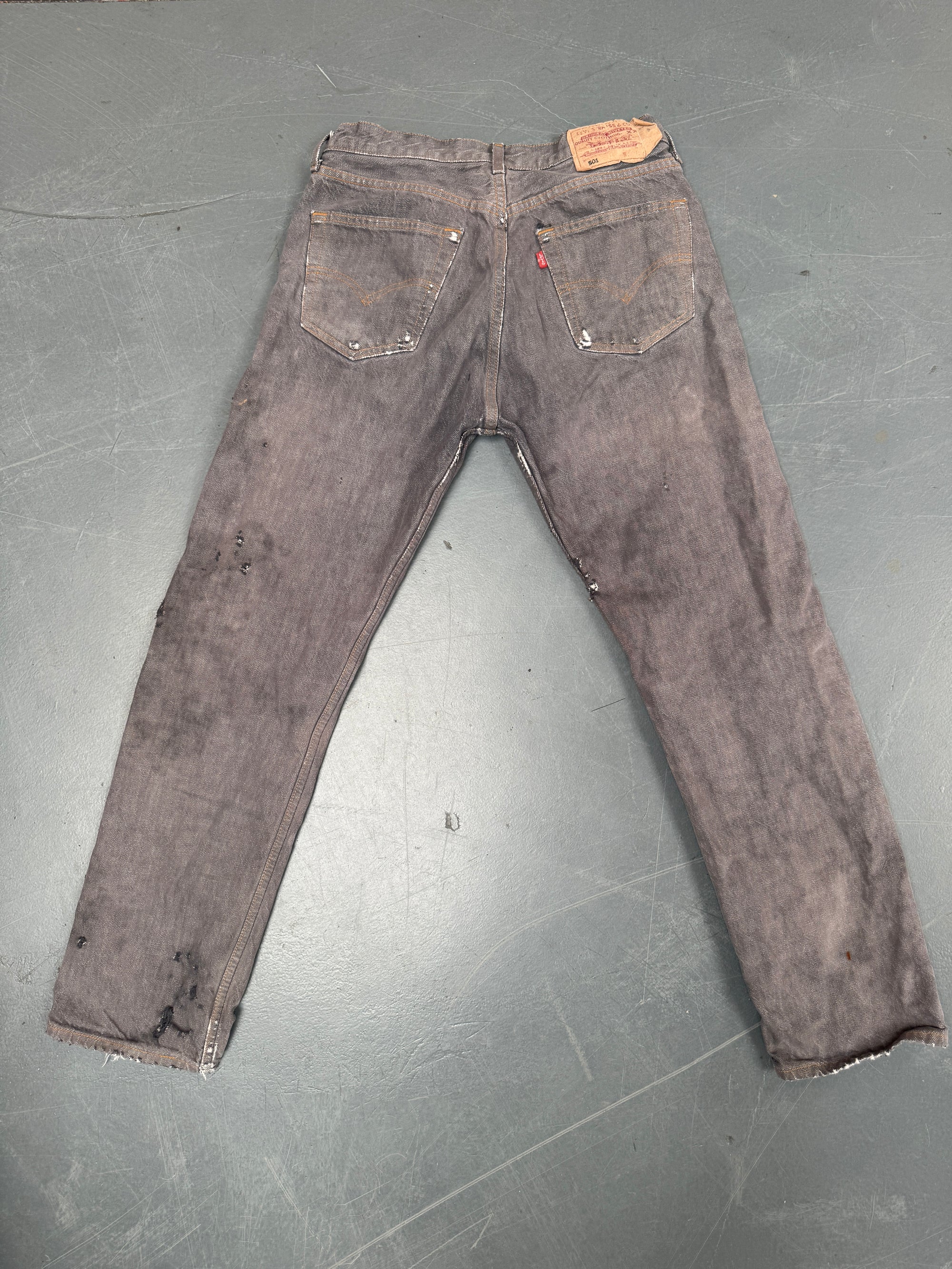 Mens Levis 501 Regular Fit Vintage Jean - W 28 L 29 - Slate Grey
