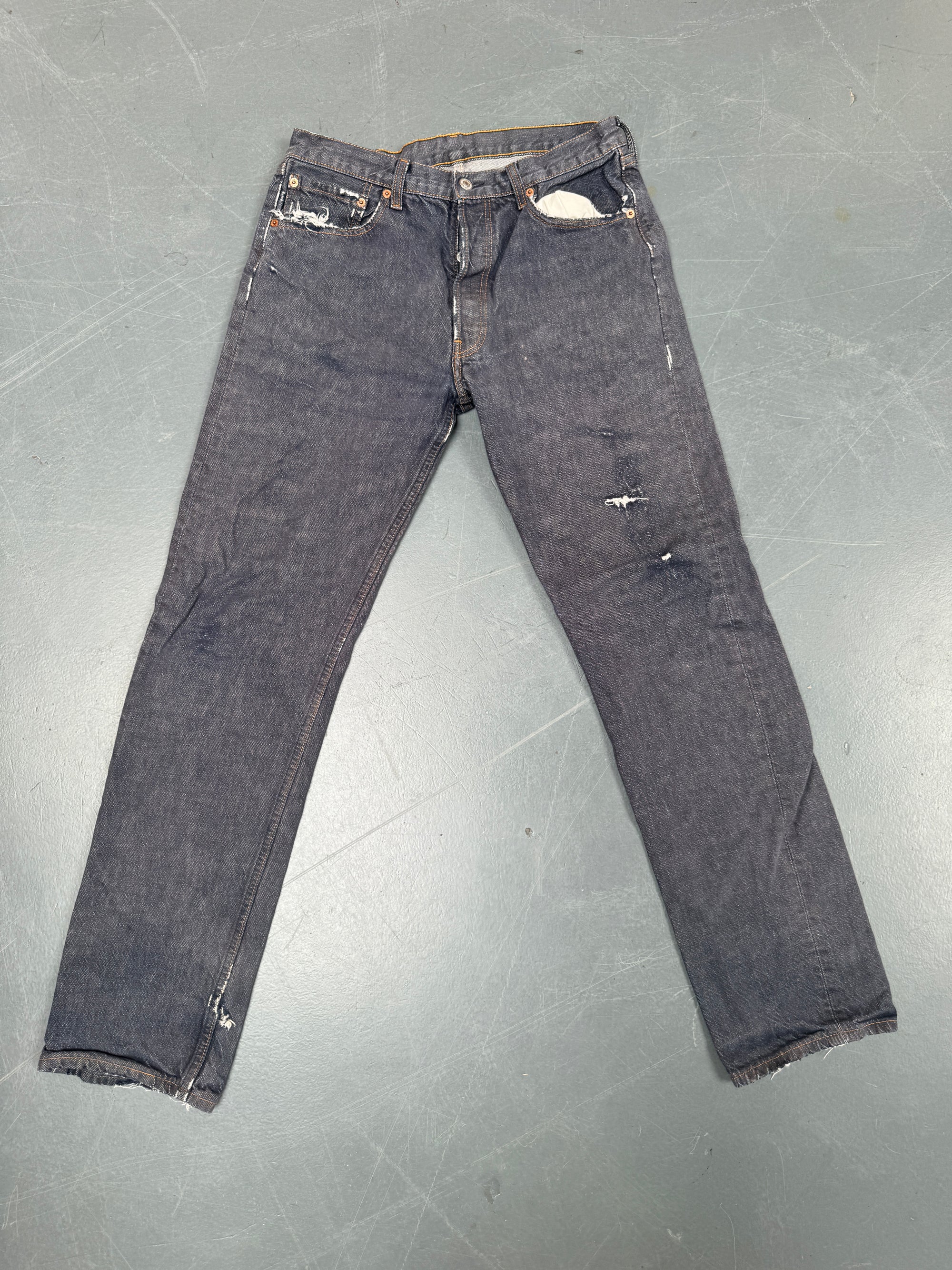 Mens Levis 501 Regular Fit Vintage Jean - W 30 L 32 - Slate Grey SL260