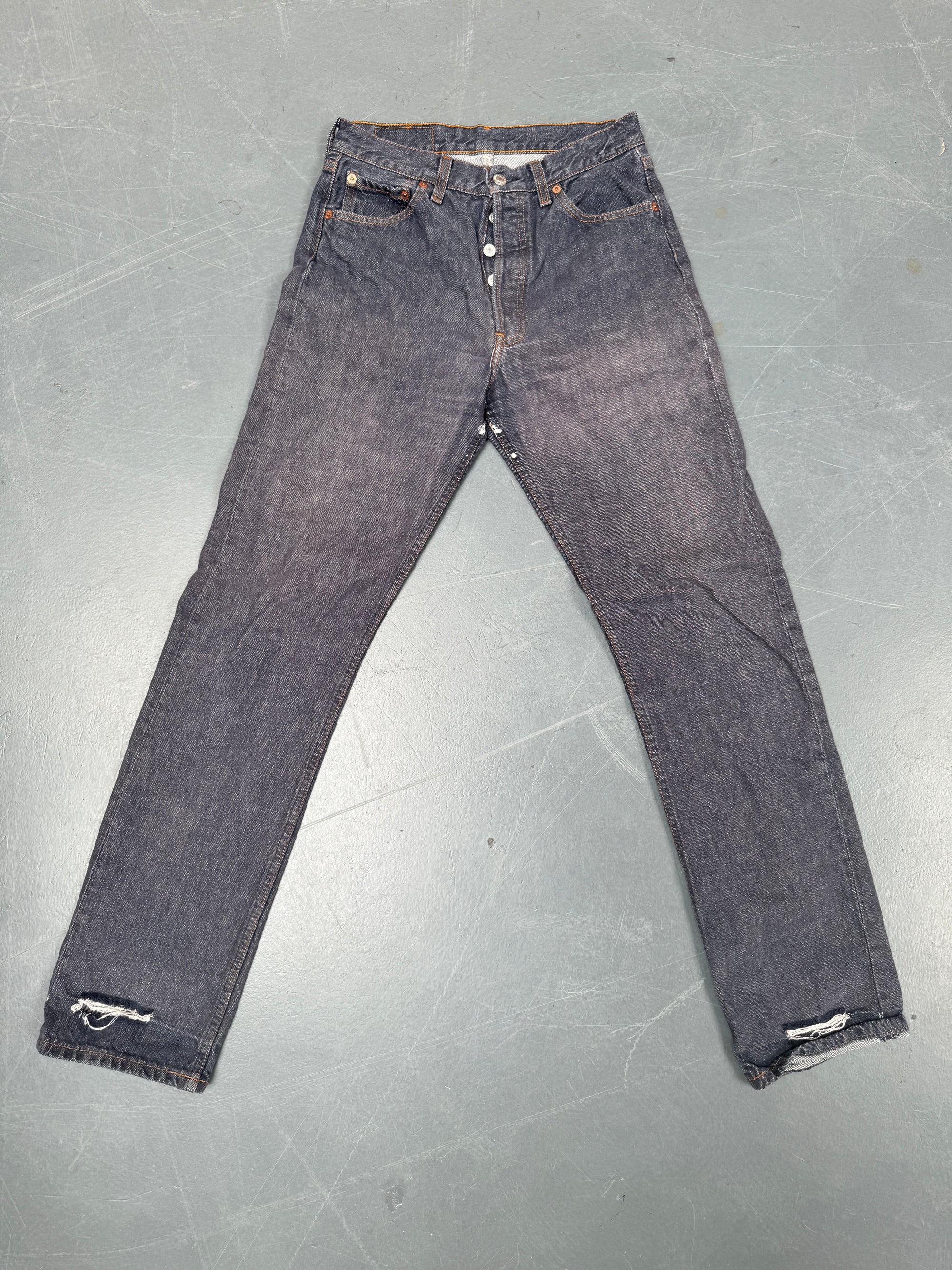 Mens Levis 501 Regular Fit Vintage Jean - W 26 L 32 - Slate Grey SL261