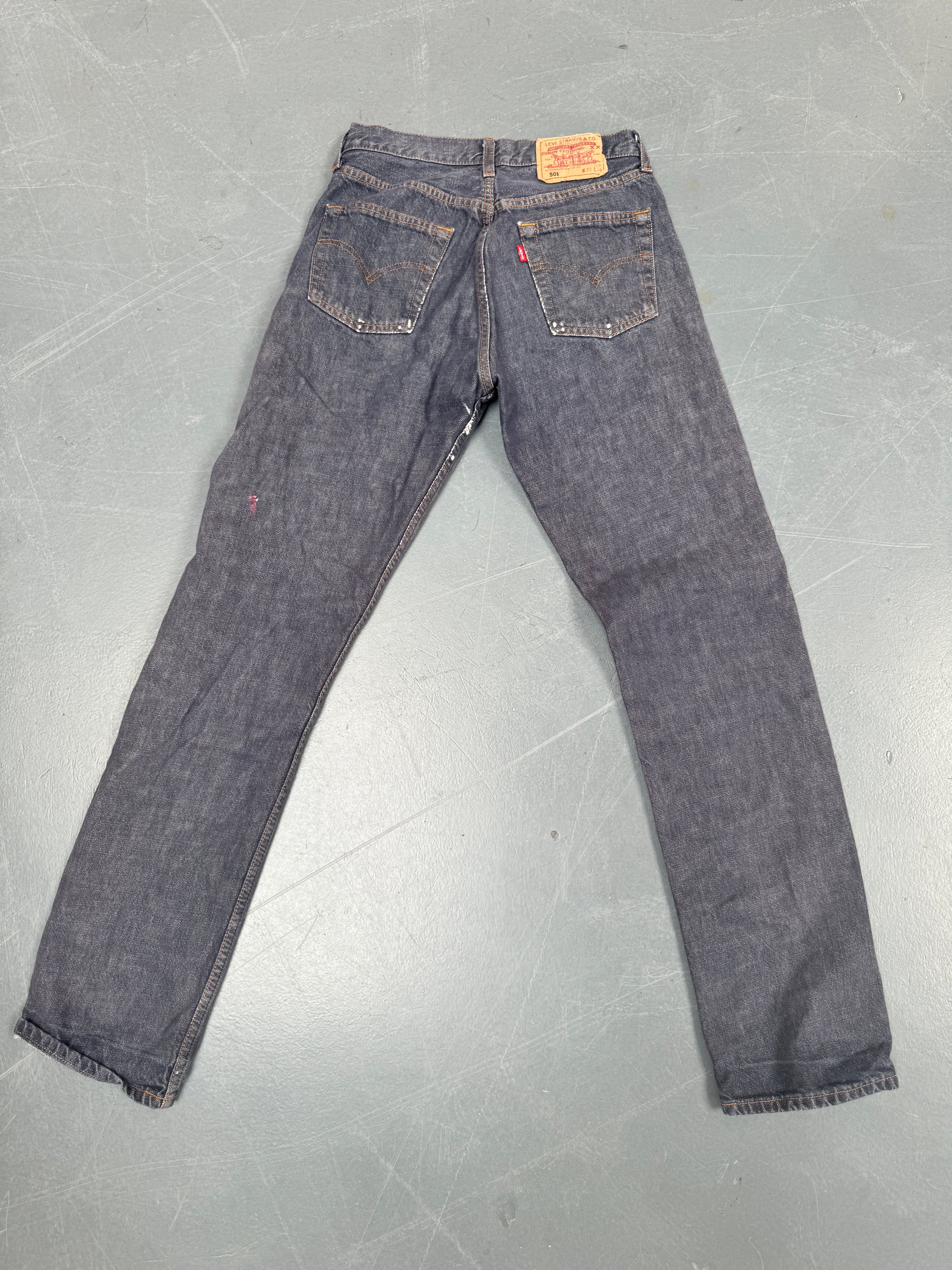 Mens Levis 501 Regular Fit Vintage Jean - W 26 L 32 - Slate Grey SL261