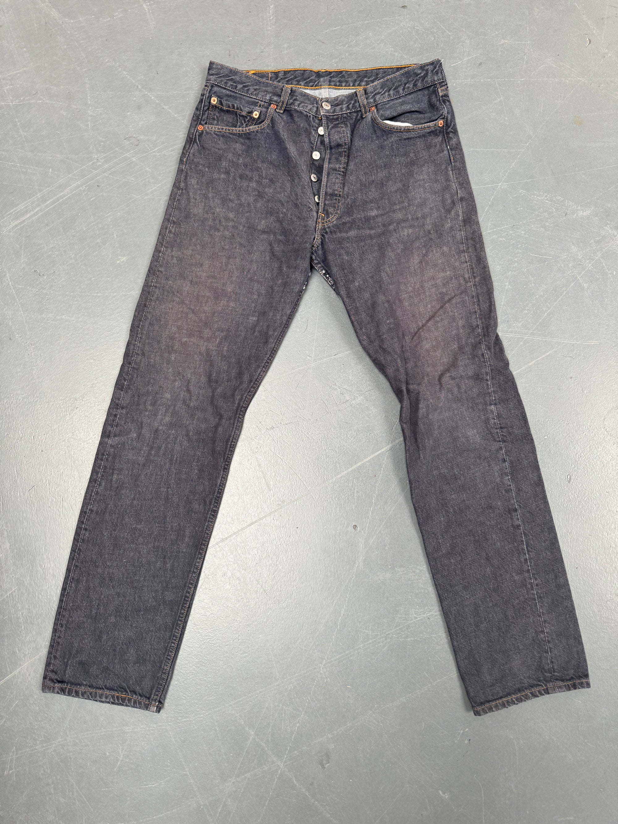 Mens Levis 501 Regular Fit Vintage Jean - W 30 L 32 - Slate Grey SL262