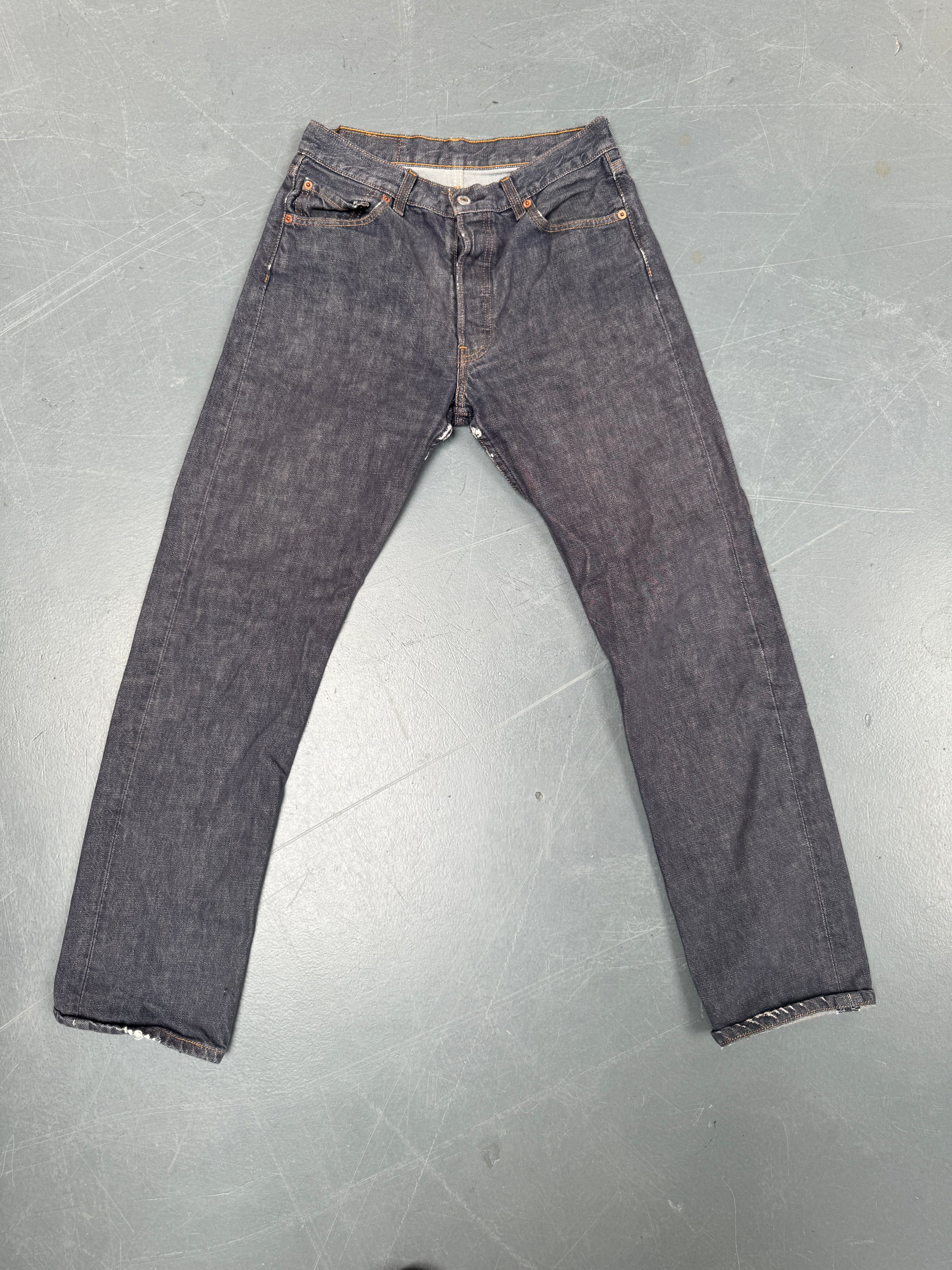 Mens Levis 501 Regular Fit Vintage Jean - W 26 L 30 - Slate Grey SL263