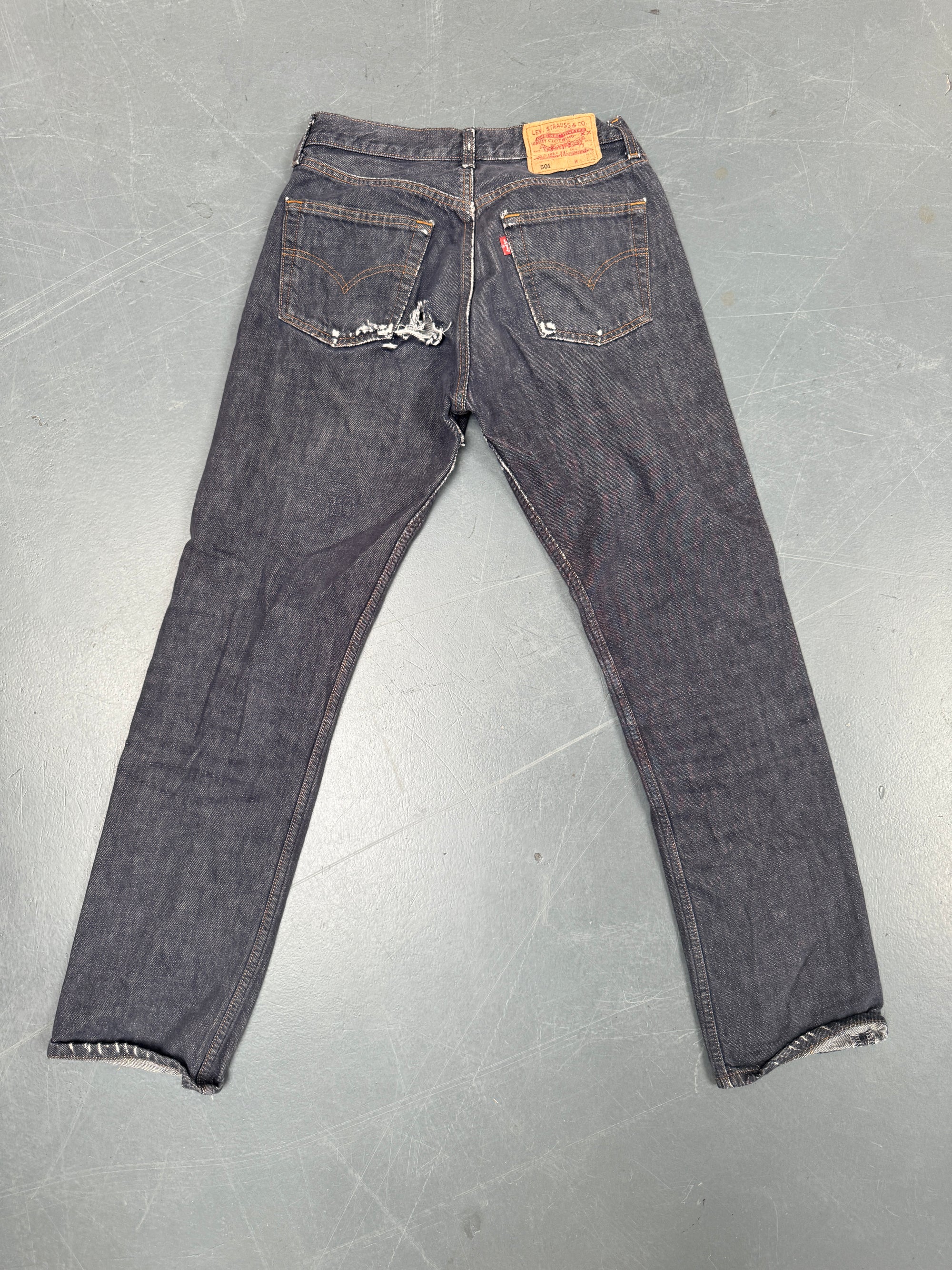 Mens Levis 501 Regular Fit Vintage Jean - W 26 L 30 - Slate Grey SL263
