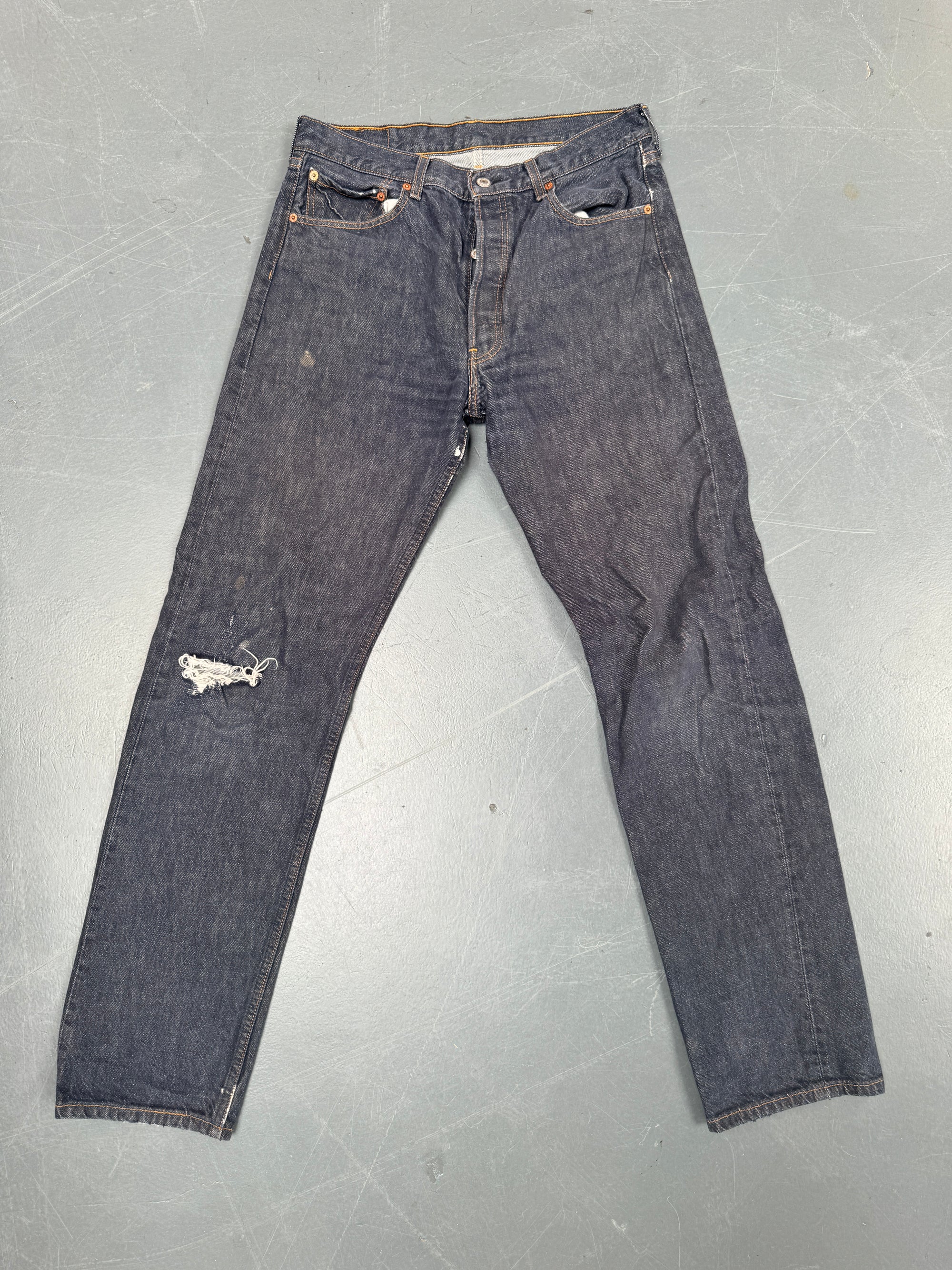 Mens Levis 501 Regular Fit Vintage Jean - W 30 L 32 - Slate Grey SL264