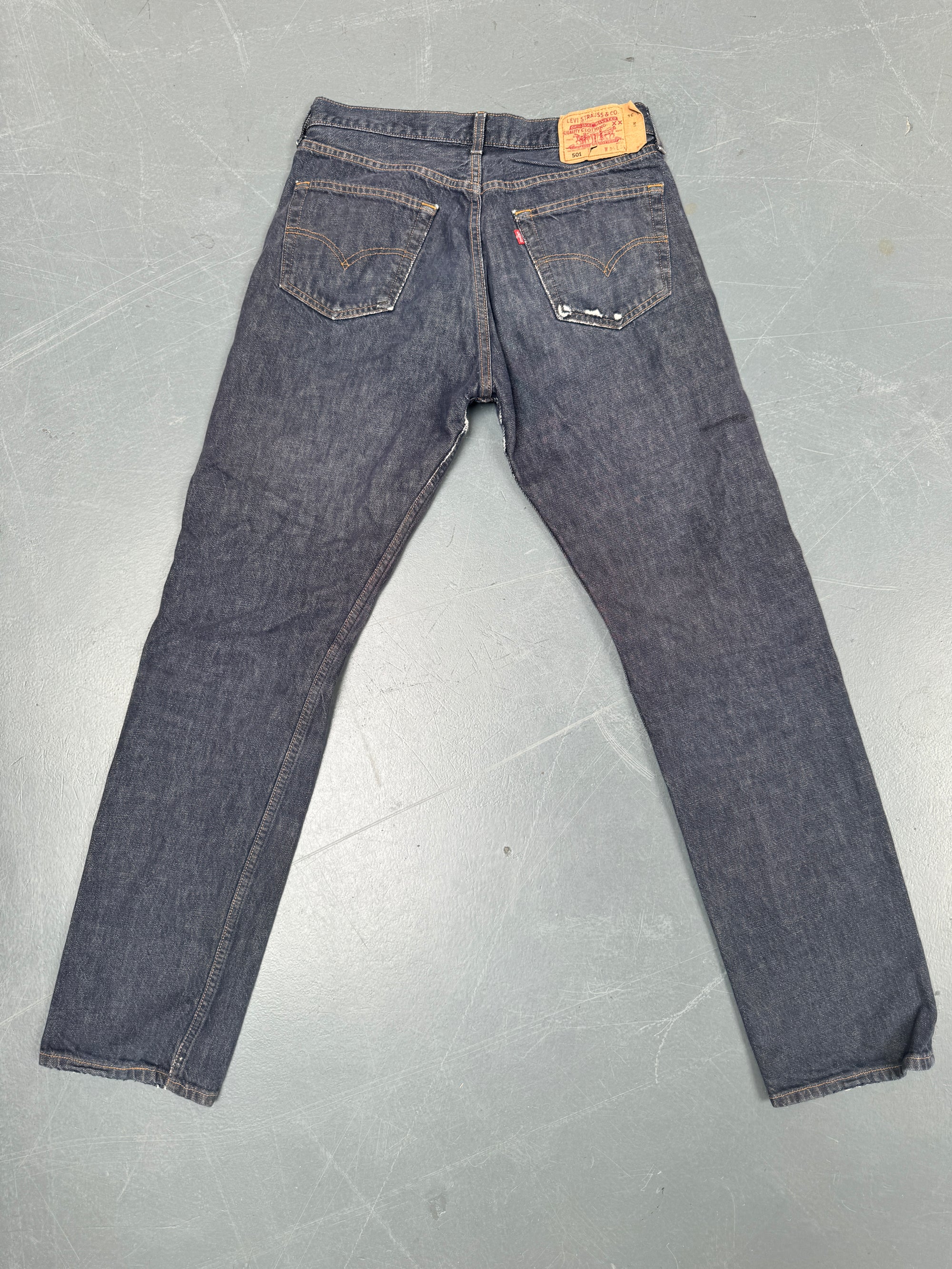 Mens Levis 501 Regular Fit Vintage Jean - W 30 L 32 - Slate Grey SL264