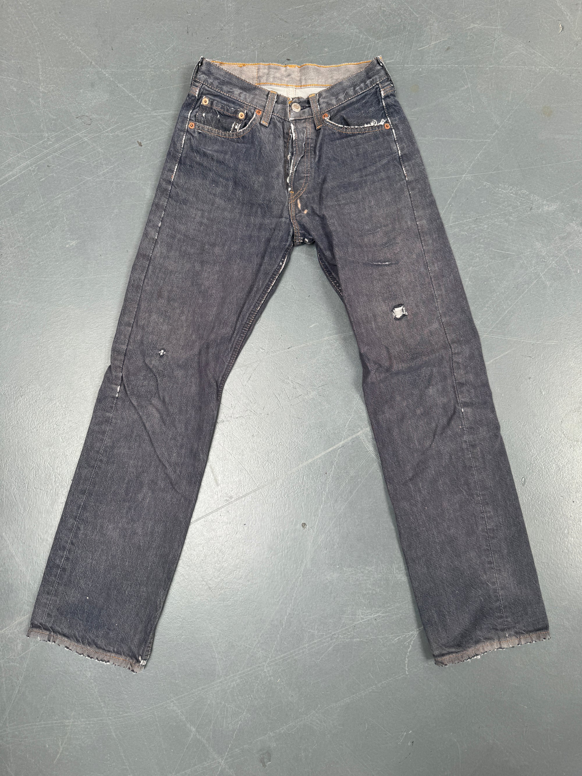 Mens Levis 501 Regular Fit Vintage Jean - W 24 L 29 - Slate Grey SL265