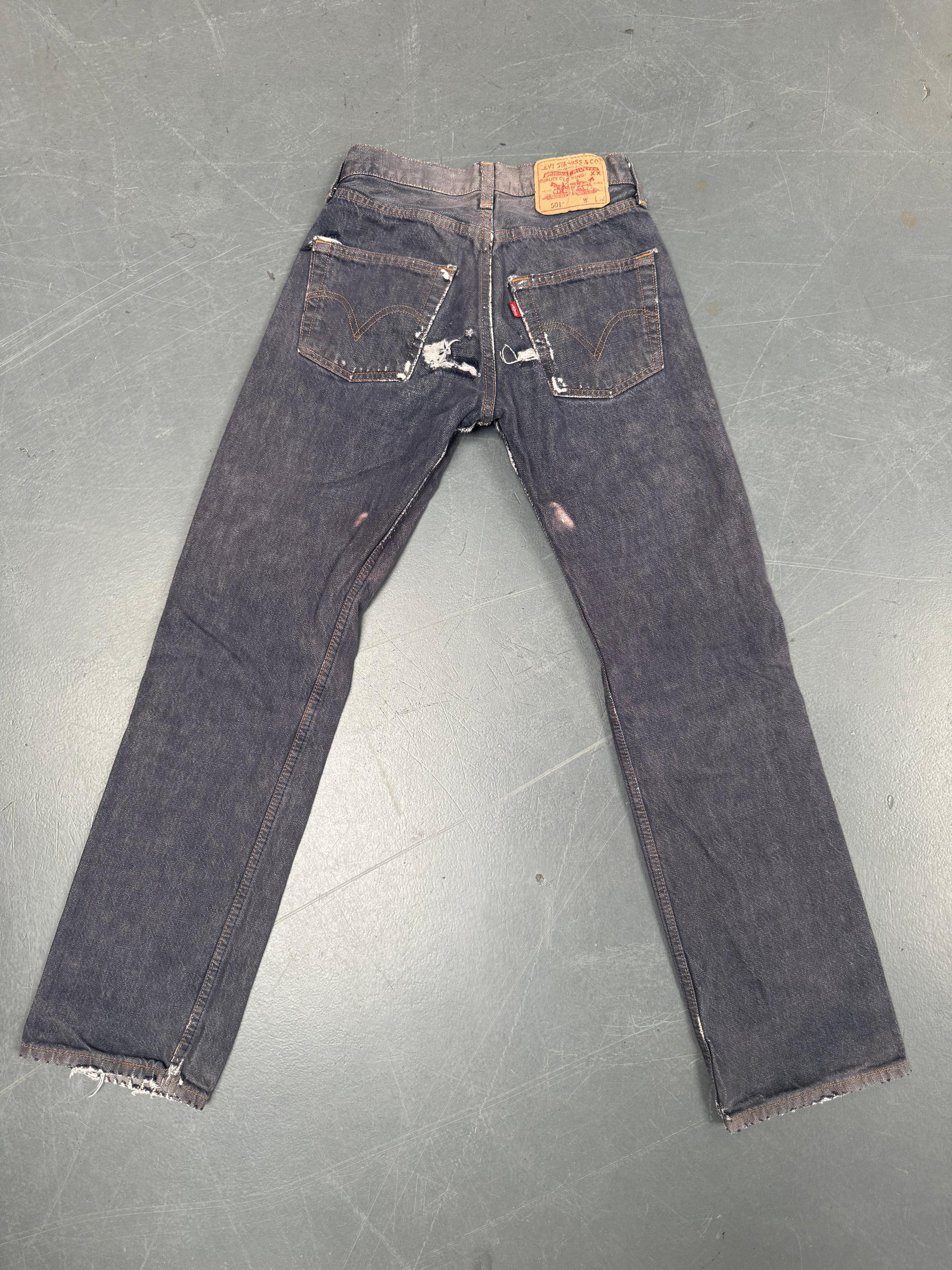 Mens Levis 501 Regular Fit Vintage Jean - W 24 L 29 - Slate Grey SL265