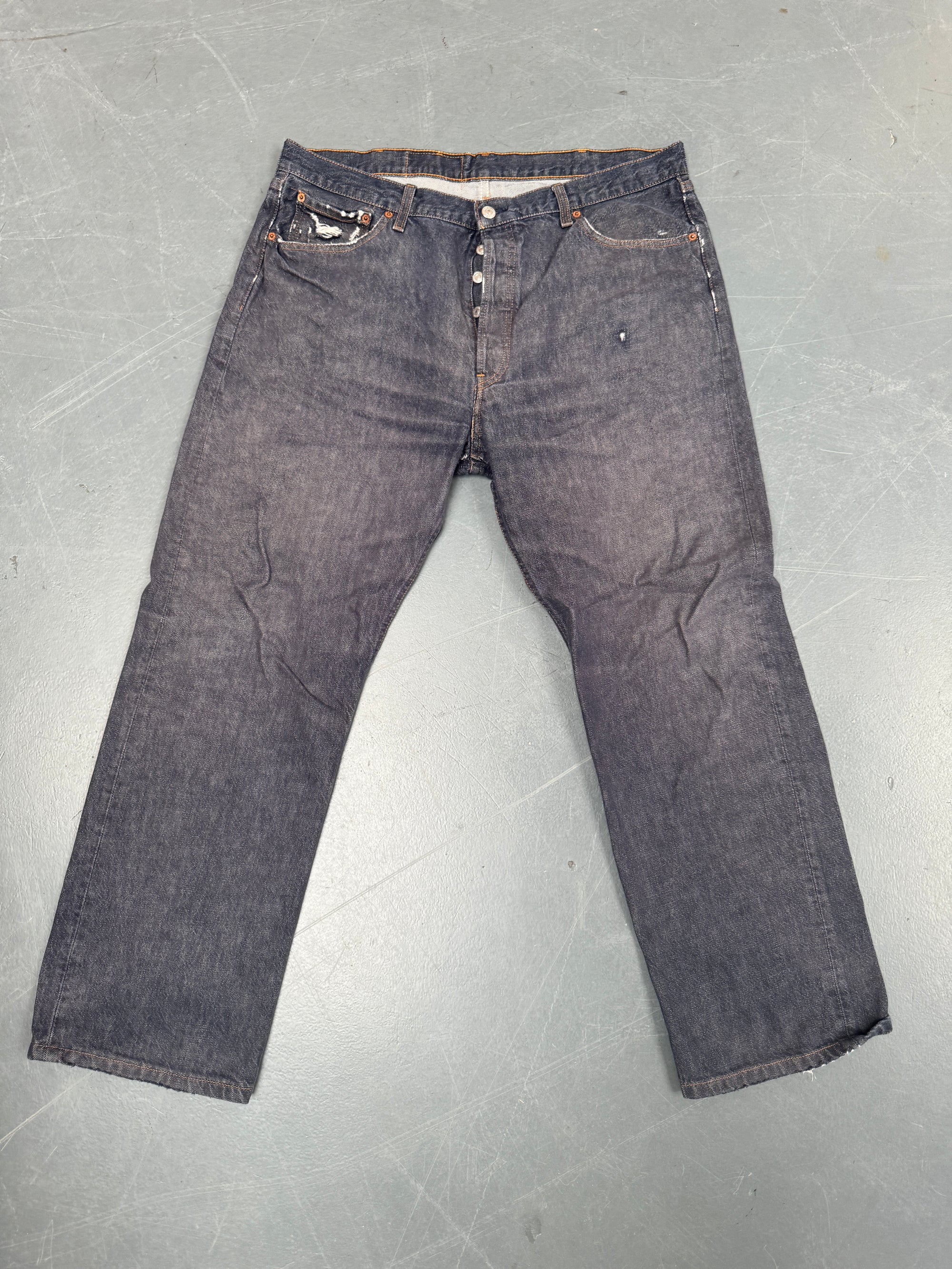 Mens Levis 501 Regular Fit Vintage Jean - W 36 L 30 - Slate Grey SL266