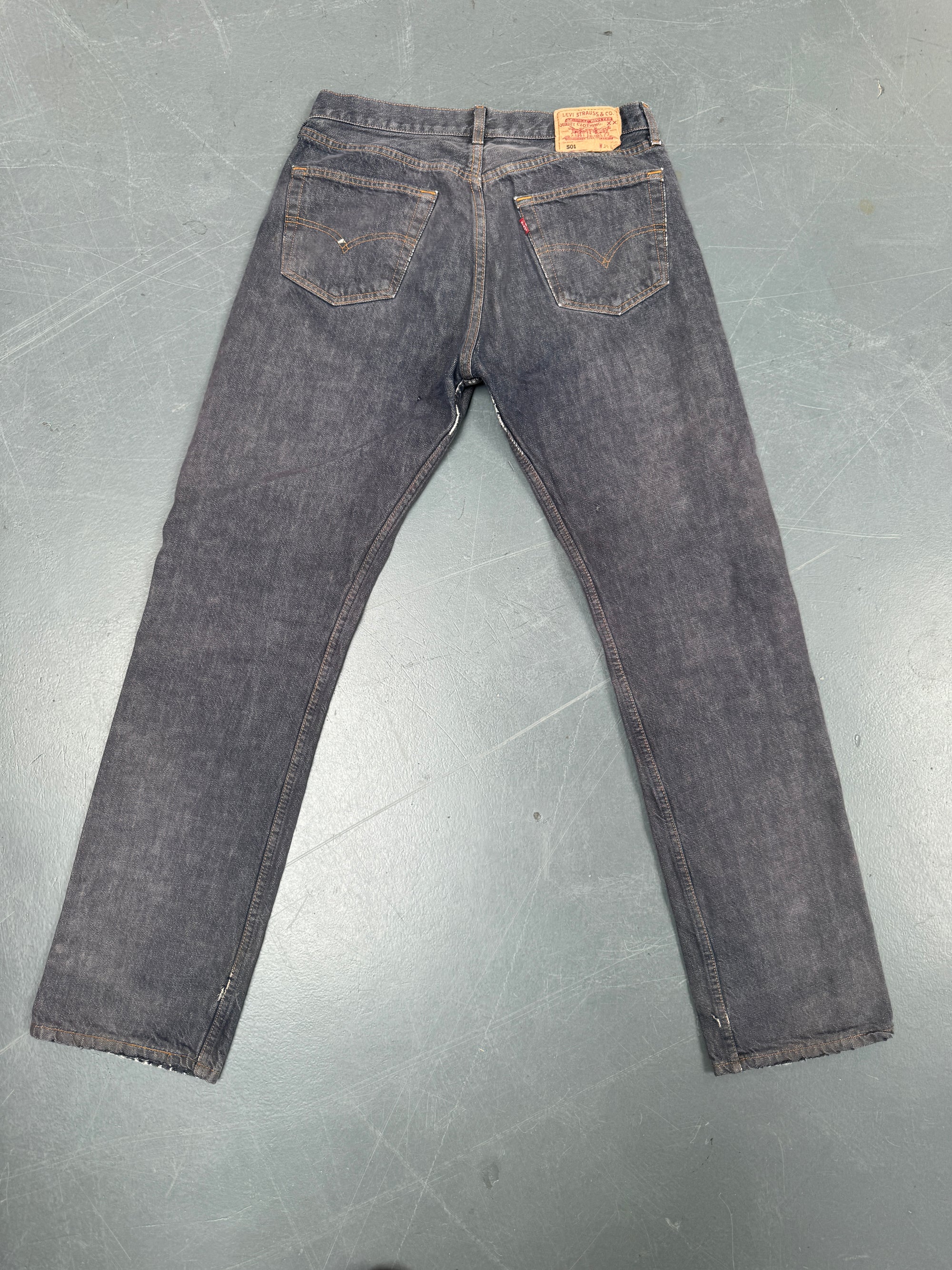 Mens Levis 501 Regular Fit Vintage Jean - W 30 L 32 - Slate Grey SL267