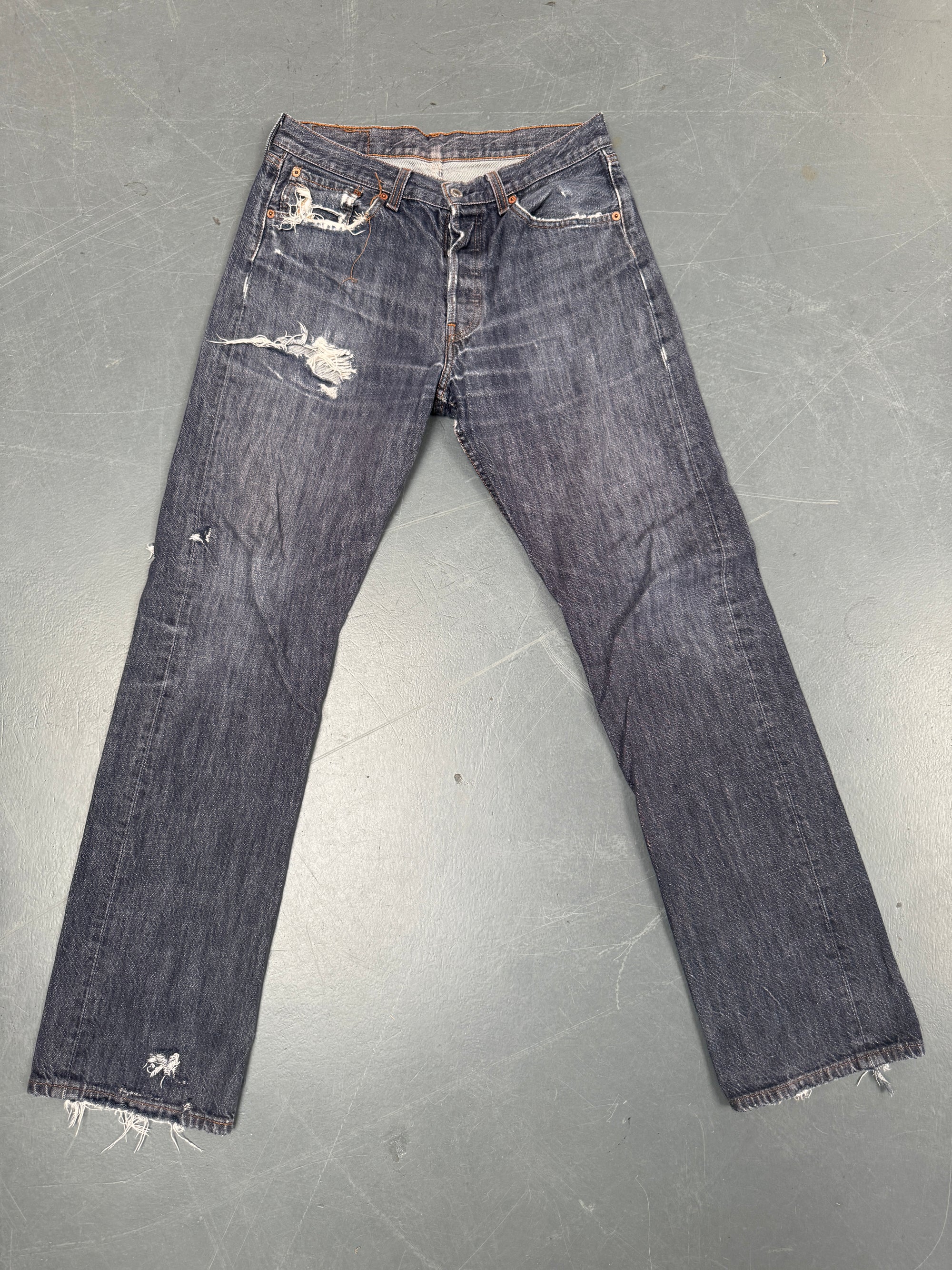 Mens Levis 501 Regular Fit Vintage Jean - W 30 L 32 - Slate Grey SL269