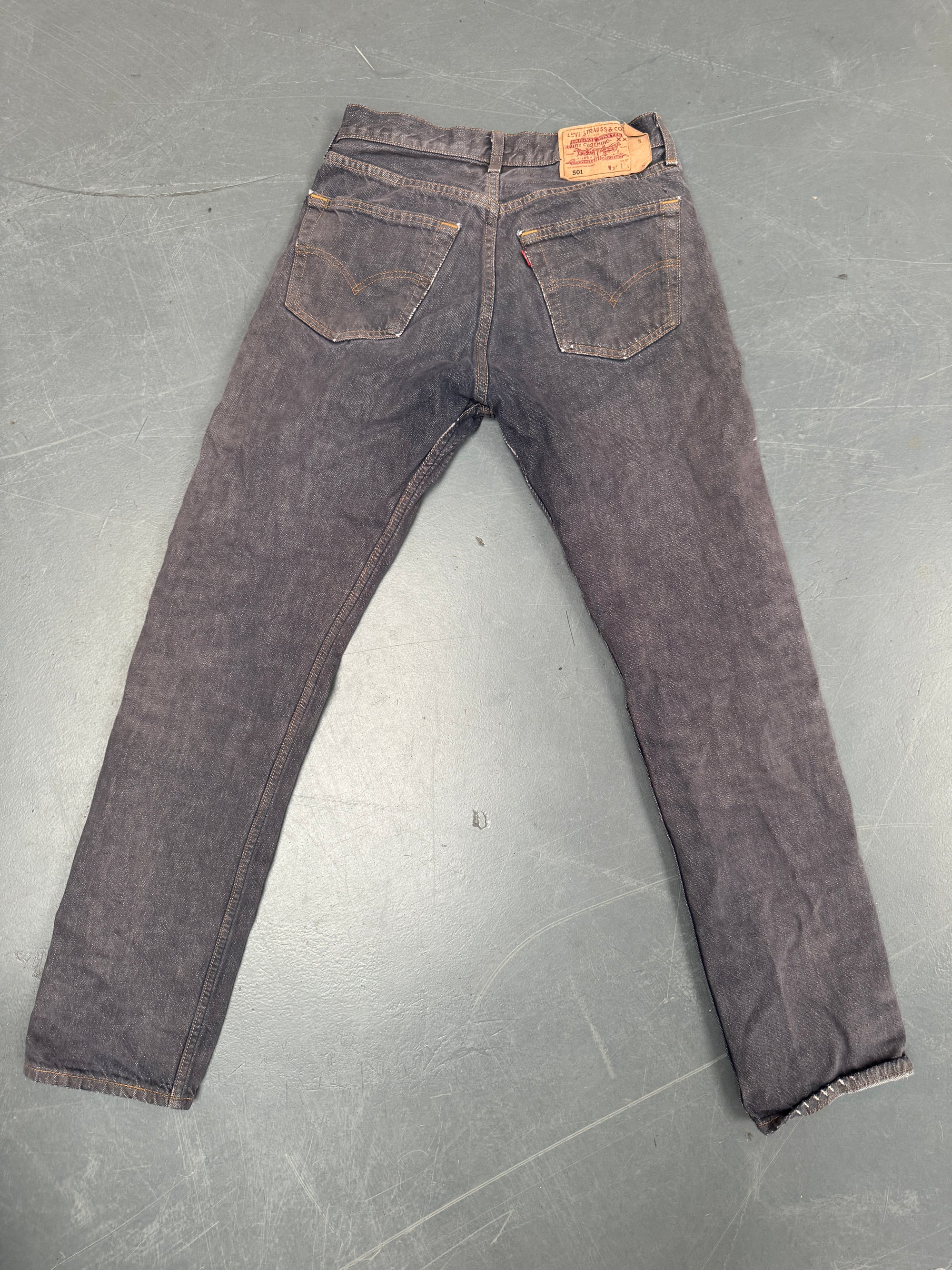 Mens Levis 501 Regular Fit Vintage Jean - W 28 L 32 - Slate Grey
