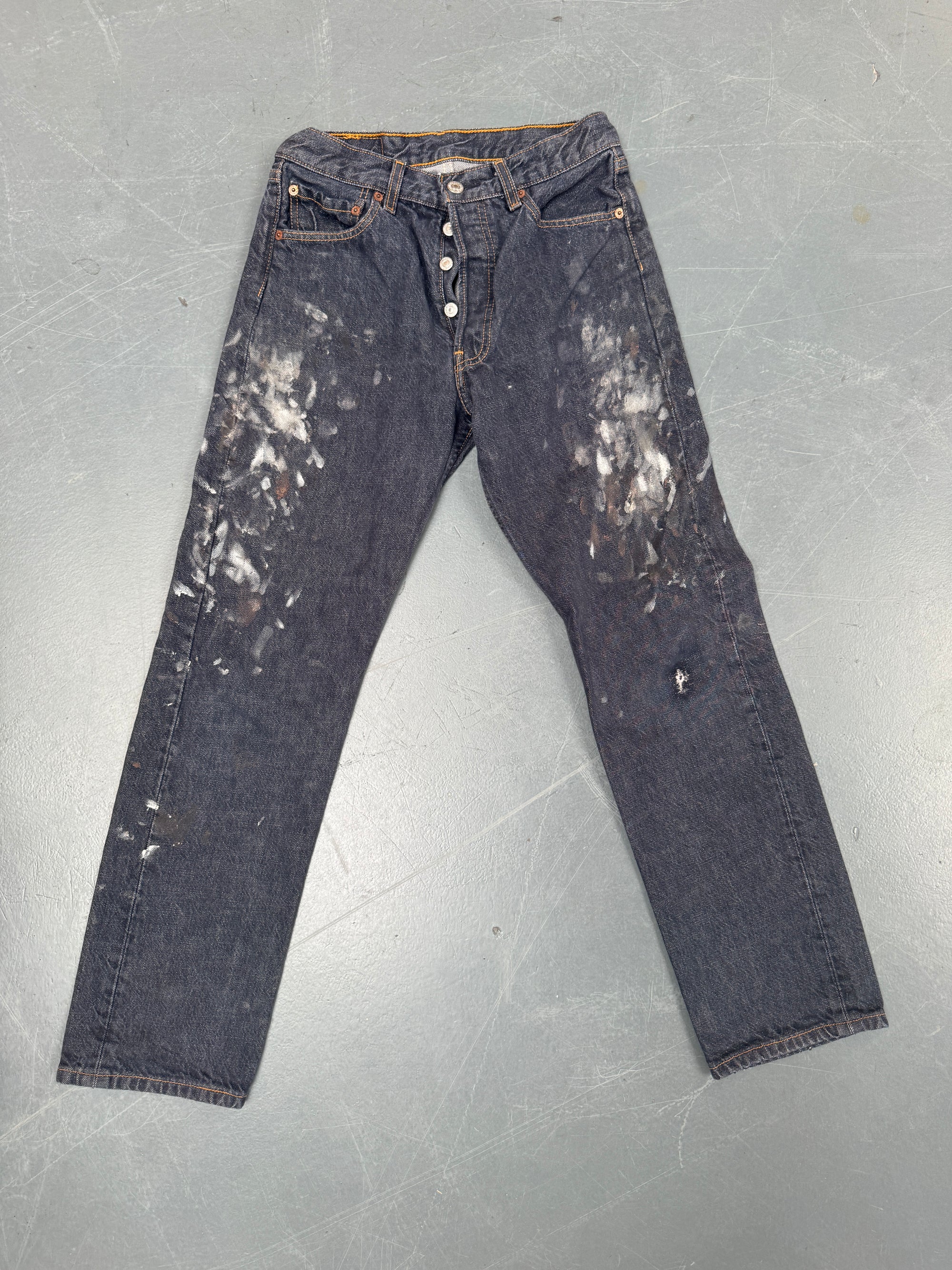 Mens Levis 501 Regular Fit Vintage Jean - W 24 L 28 - Slate Grey SL270