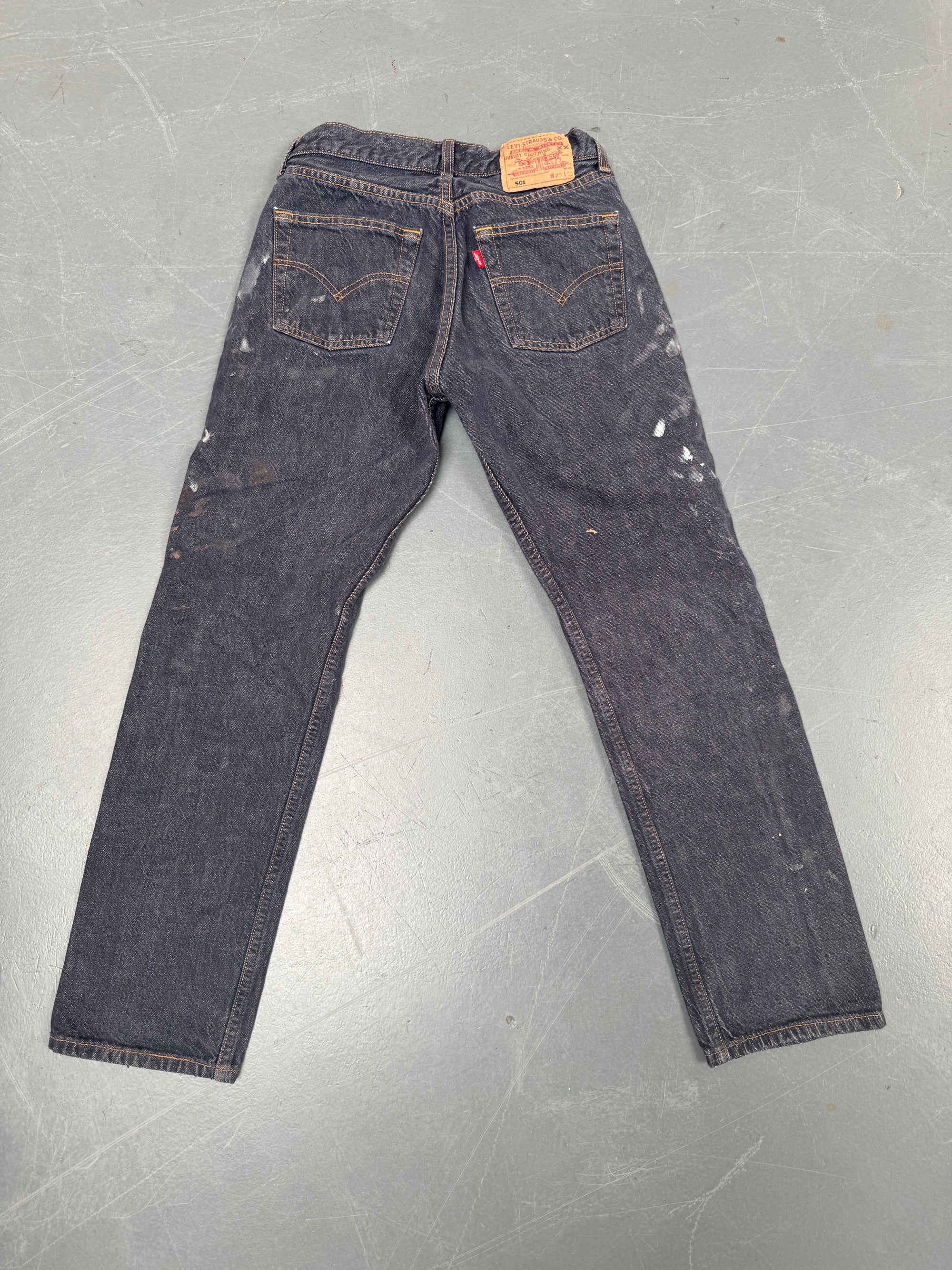 Mens Levis 501 Regular Fit Vintage Jean - W 24 L 28 - Slate Grey SL270