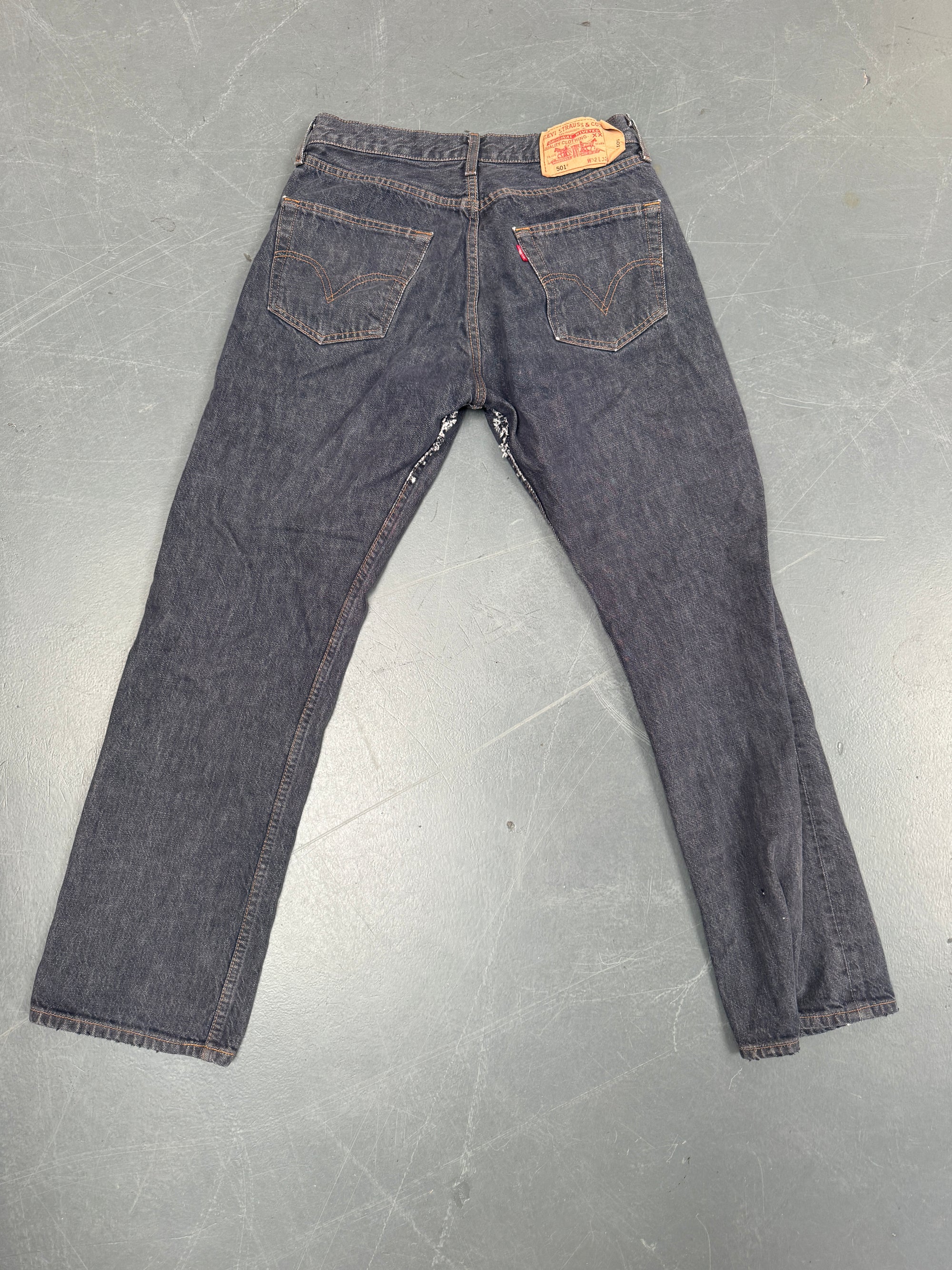 Mens Levis 501 Regular Fit Vintage Jean - W 28 L 30 - Slate Grey SL271