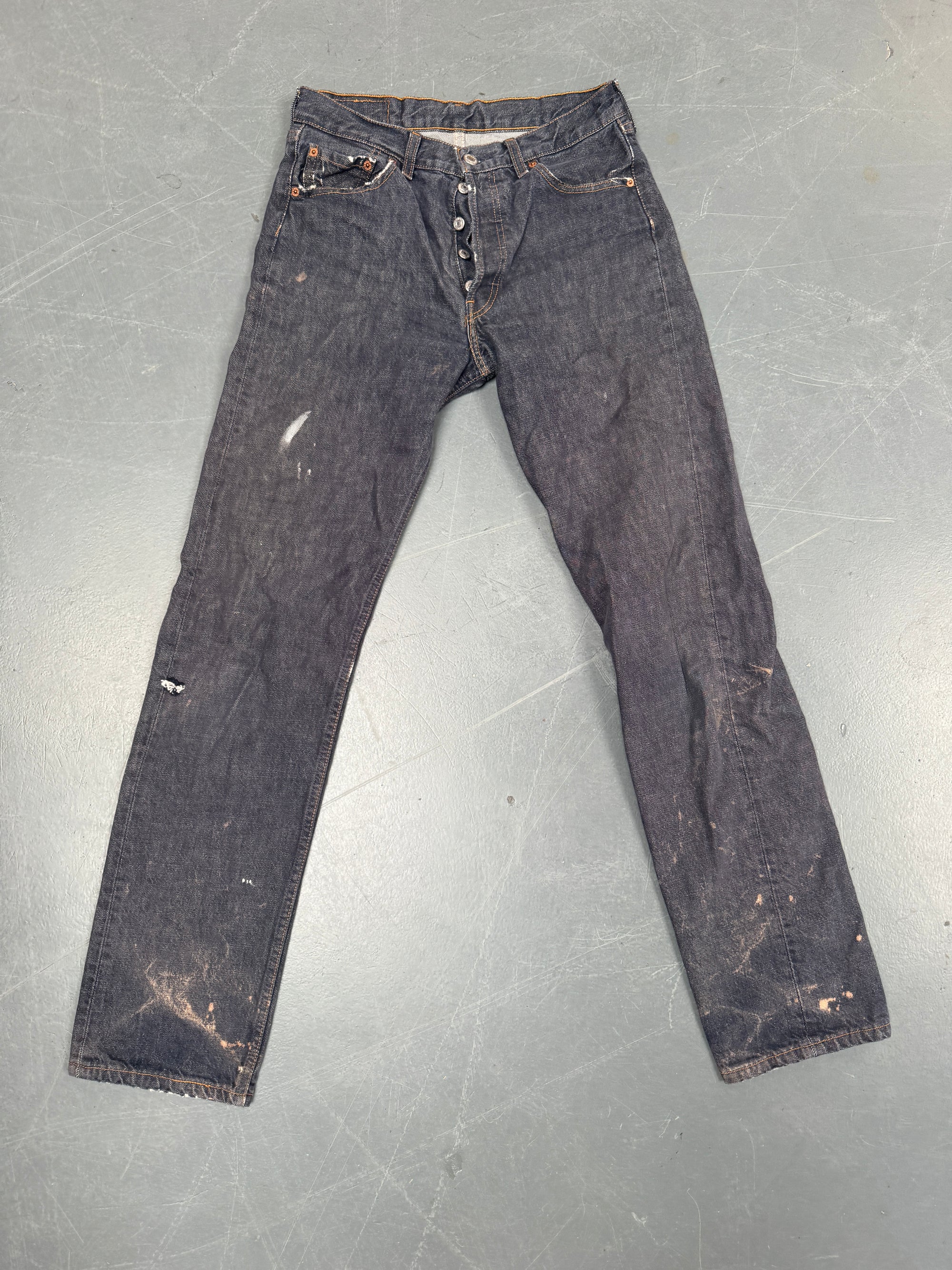 Mens Levis 501 Regular Fit Vintage Jean - W 28 L 32 - Slate Grey SL273
