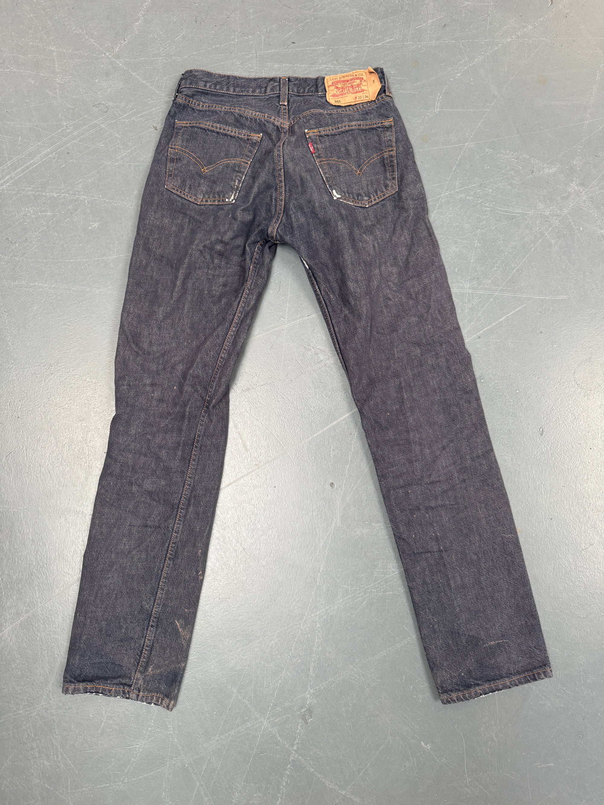 Mens Levis 501 Regular Fit Vintage Jean - W 28 L 32 - Slate Grey SL273